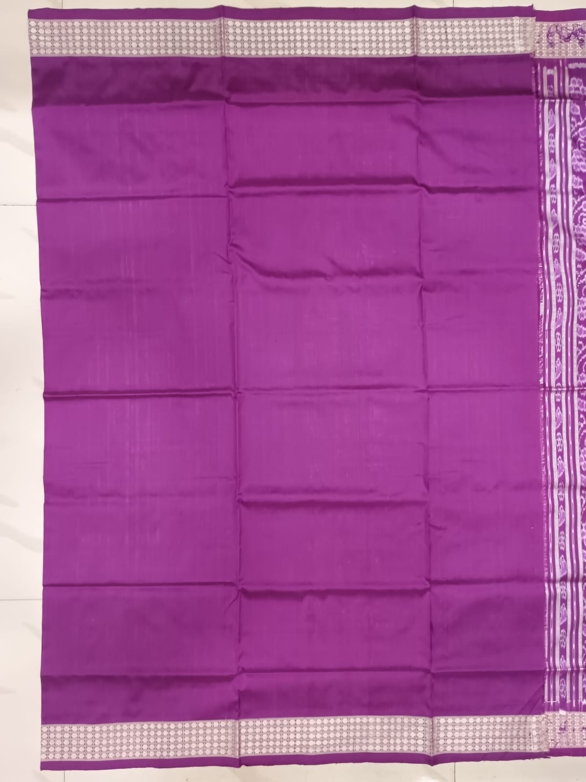 Orange Purple Pasapali Design Sambalpuri Silk Saree