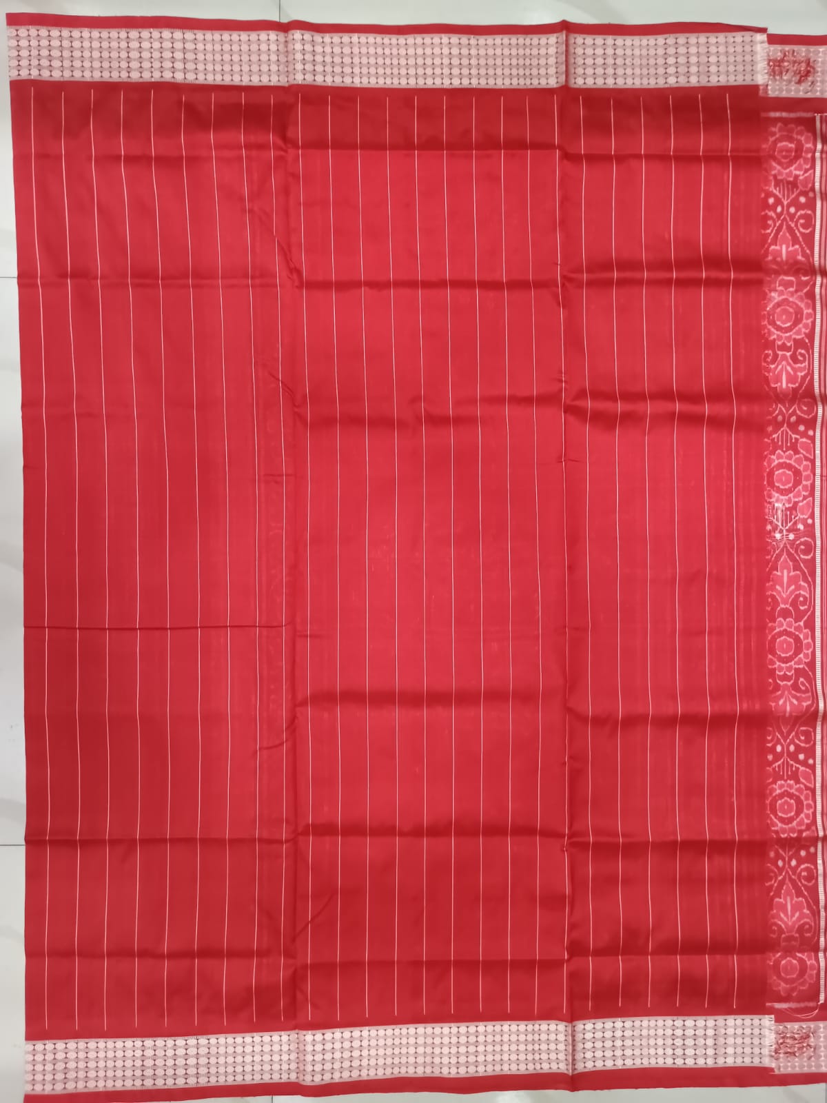 Black Red Dancer Design Sambalpuri Silk Saree