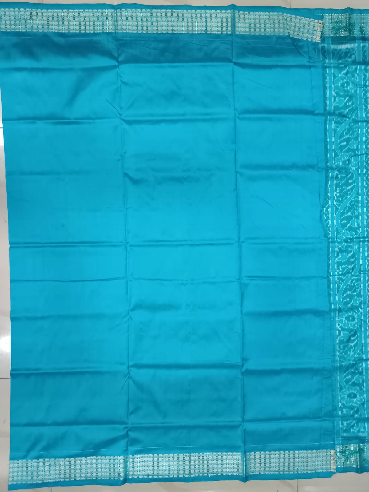 Blue Copper Sulphate Pasapali And Birds Design Sambalpuri Silk Saree