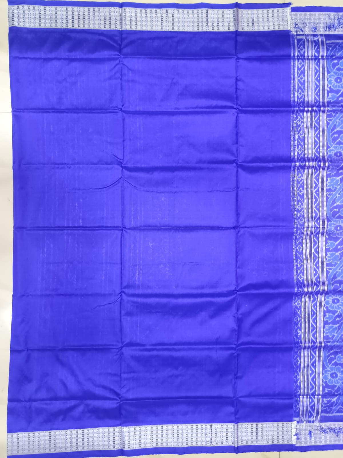 Orange Blue Pasapali And Birds Design Sambalpuri Silk Saree