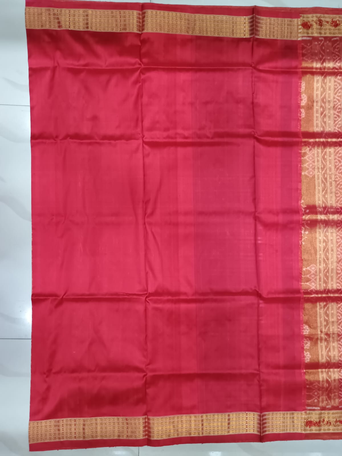 Bronze Red Kalasi With Pasapali Full Tissue Silk Saree