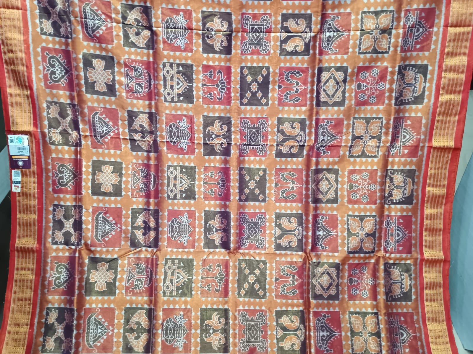 Bronze Red Dasakothi  Full Tissue Silk Saree