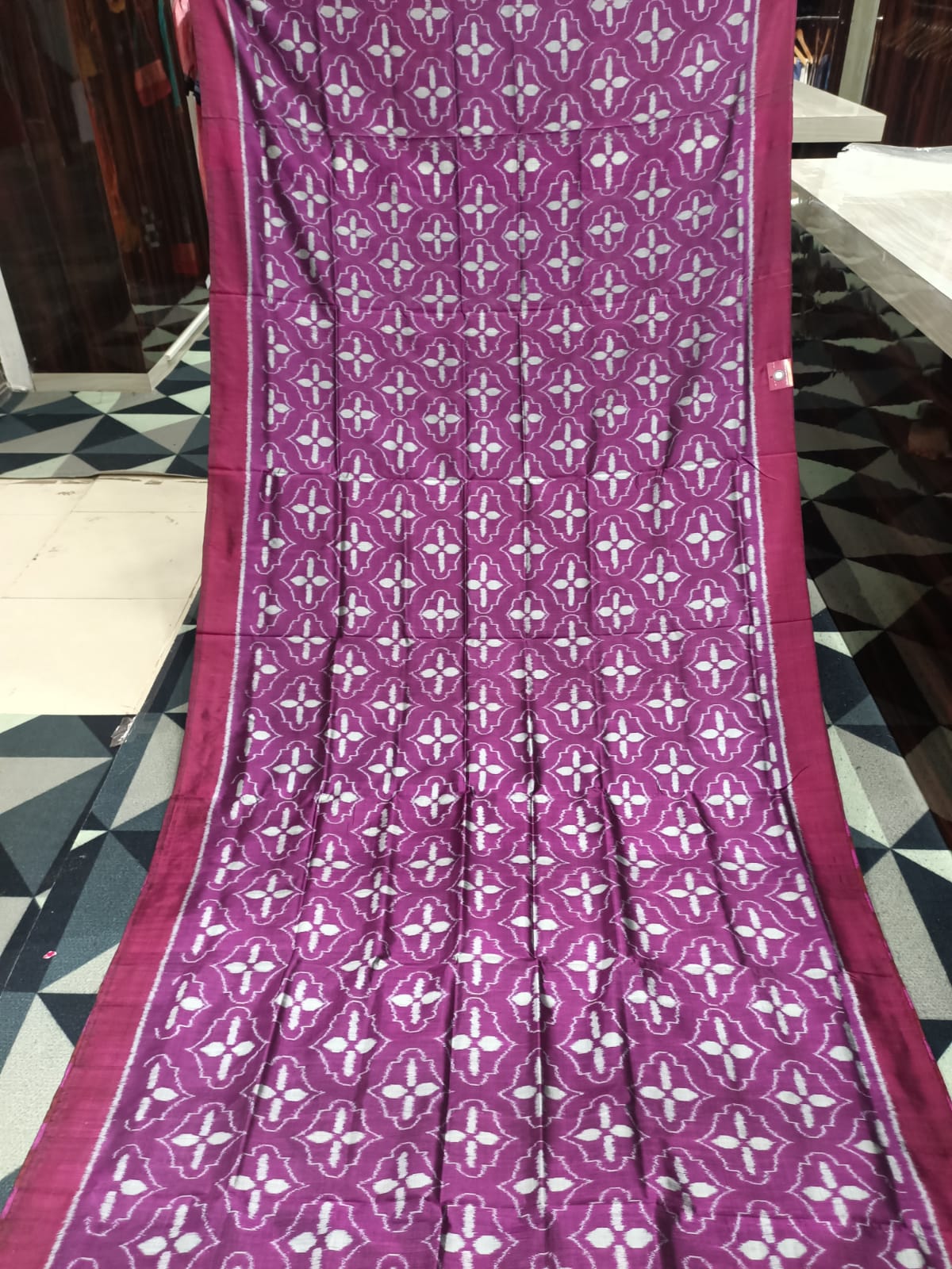 Purple Magenta Design Mulberry Silk Saree
