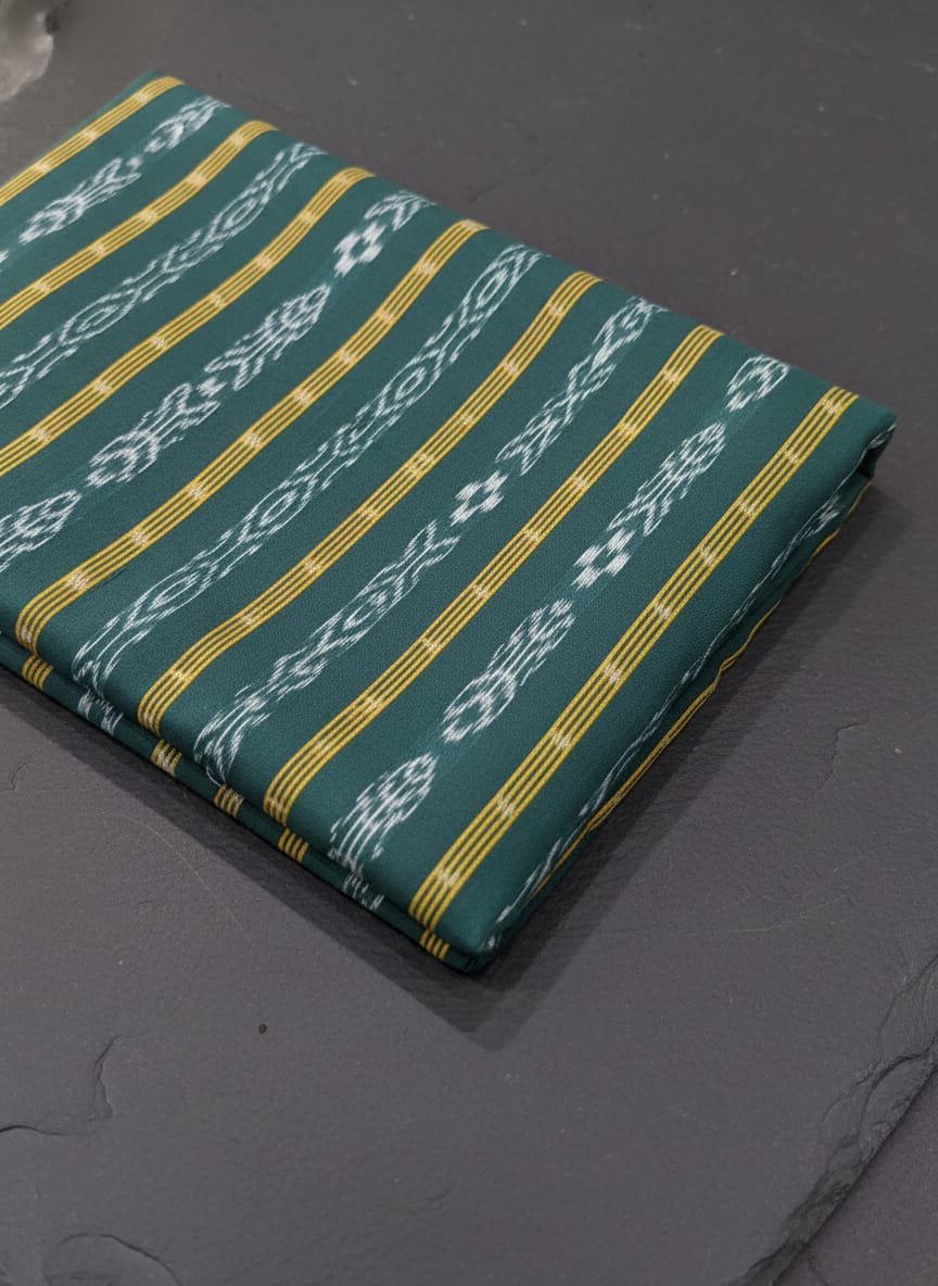 Buttle Green Fish And Pasapali Ikat Design Nuapatna Fabrics