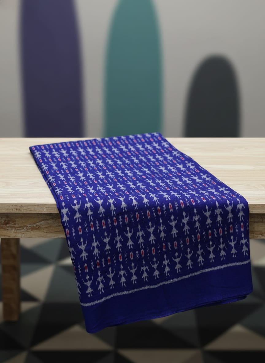 Blue Tribal Design Sambalpuri Fabrics
