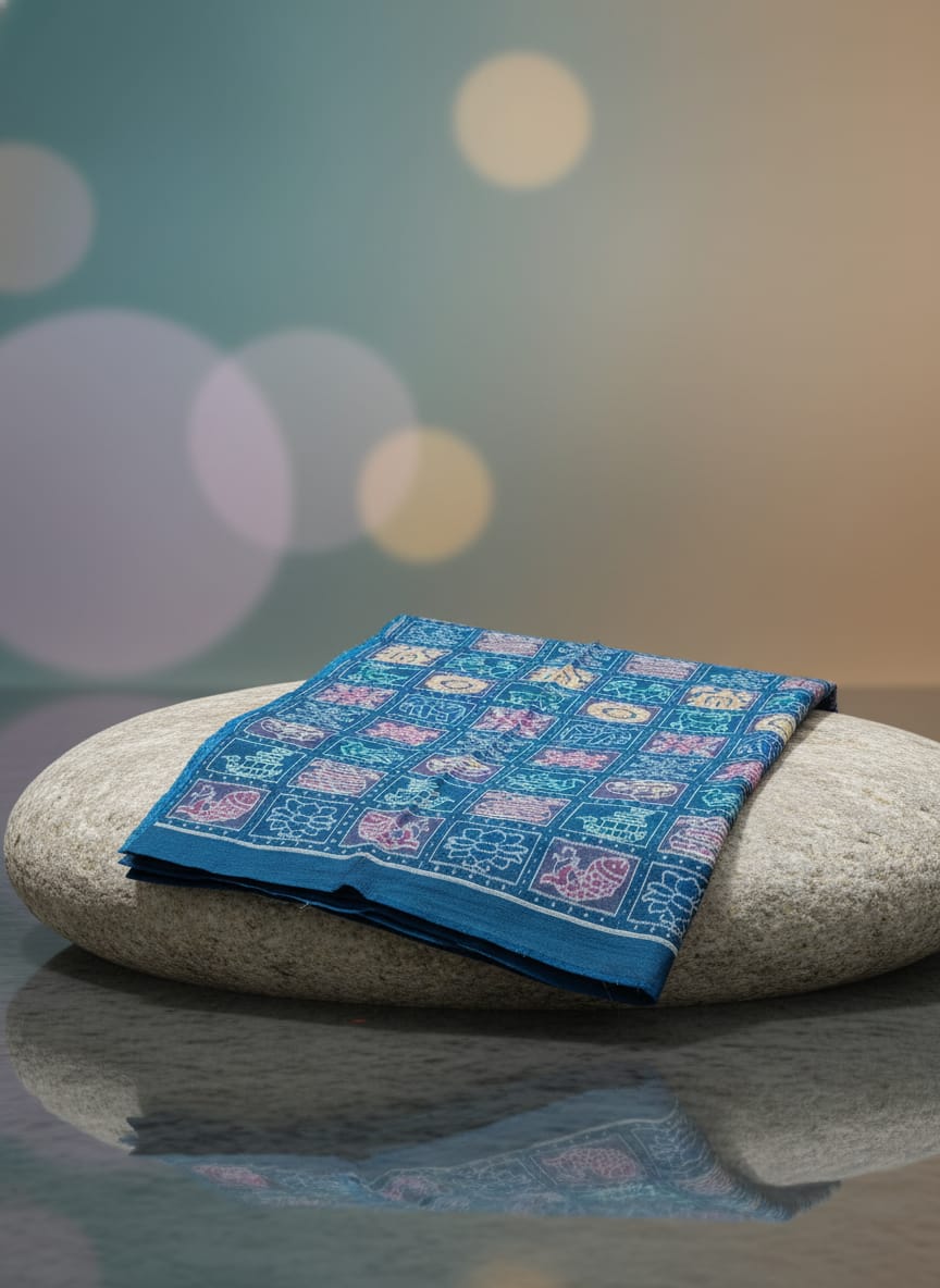 Light Blue Nabakothi Design Sambalpuri Fabrics