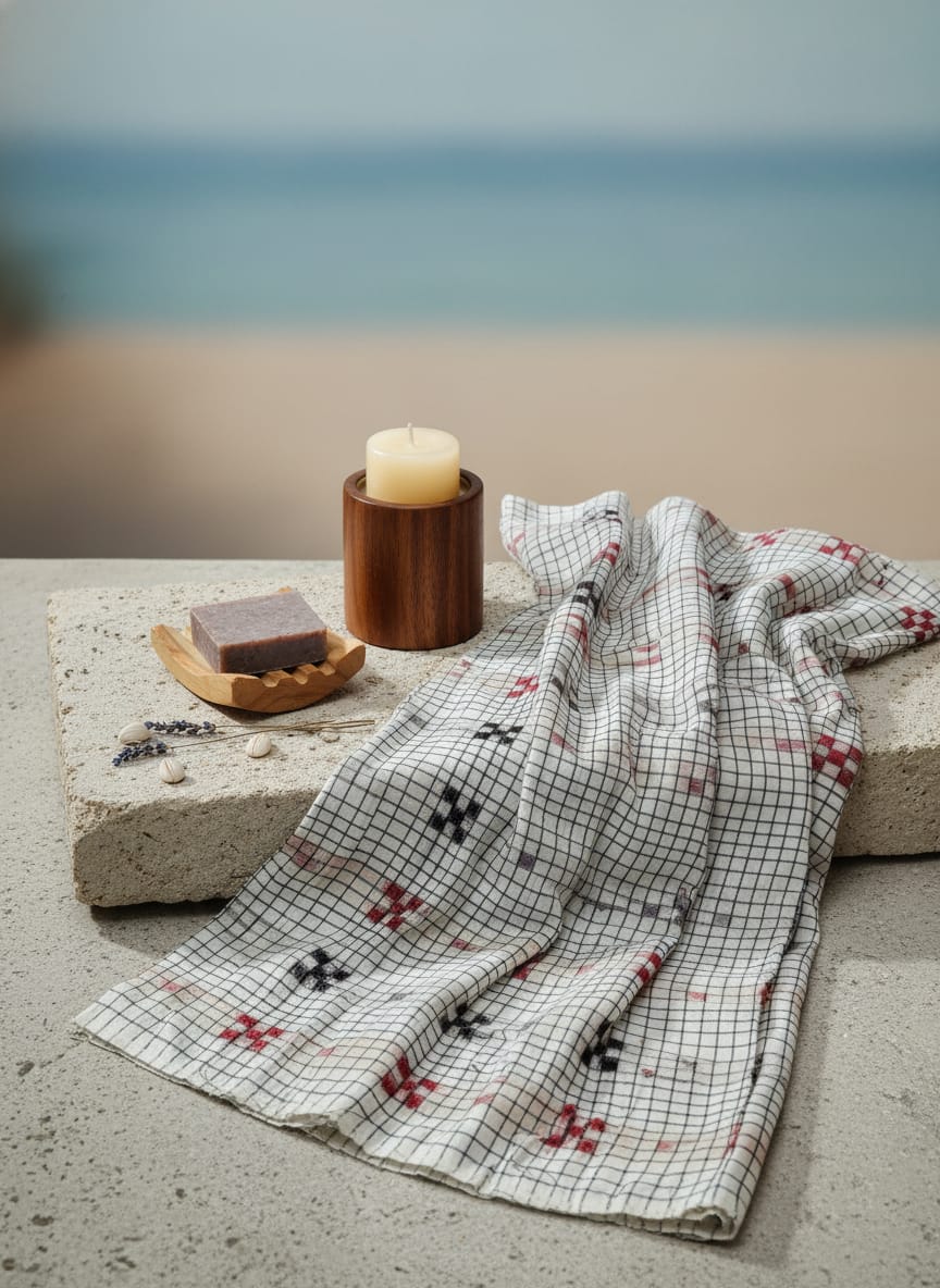 White Black Maroon Pasapali Design Sambalpuri Fabrics