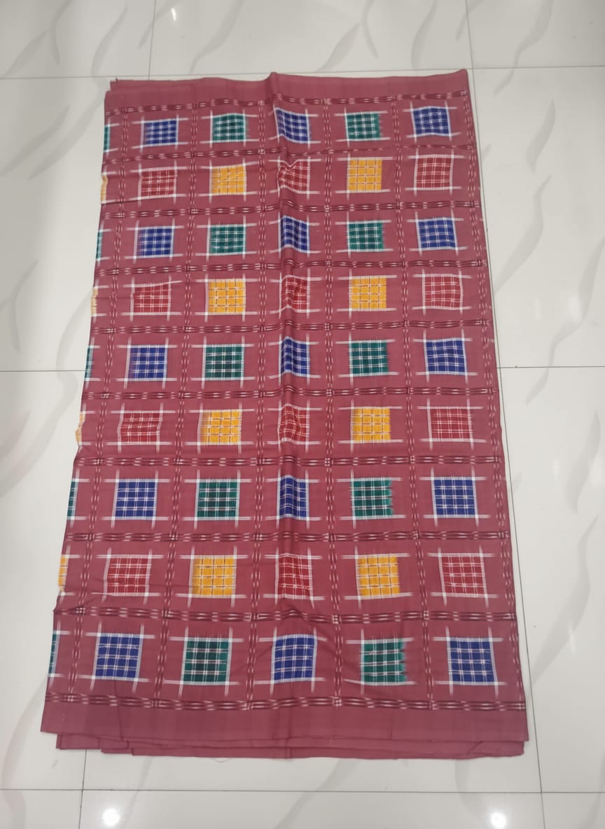 Peach Multi Colour Aswini Design Sambalpuri Fabrics