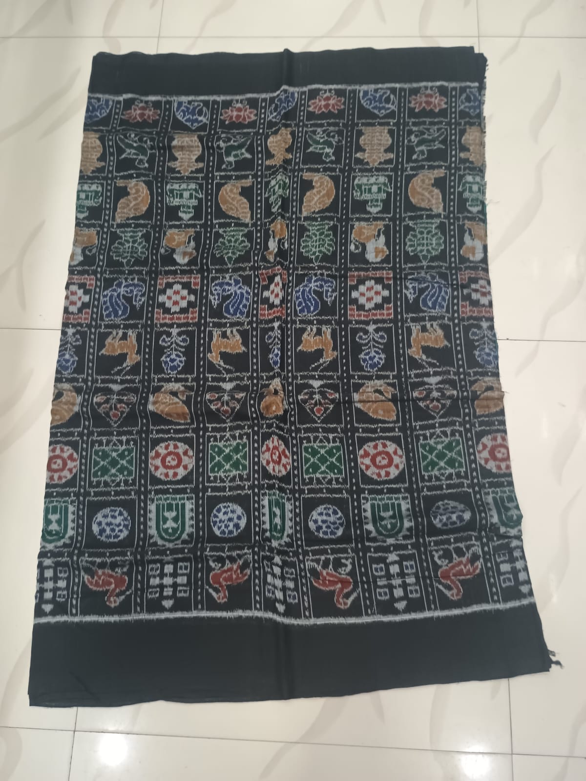 Black Multi Colour Nabakothi Design Sambalpuri Fabrics