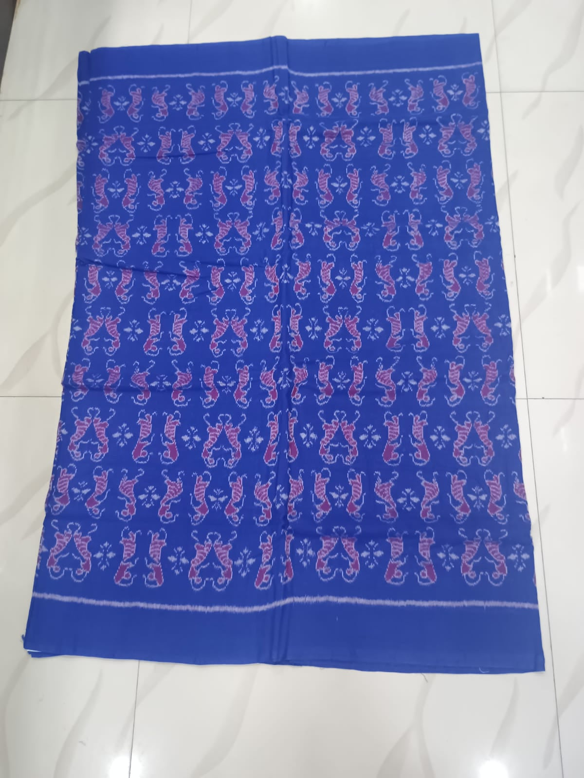 Blue Tribal Dance Ikat Design Sambalpuri Fabrics