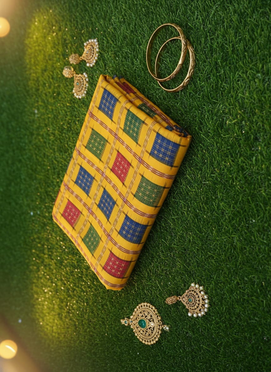 Yellow Multi Colour Aswini Design Sambalpuri Fabrics
