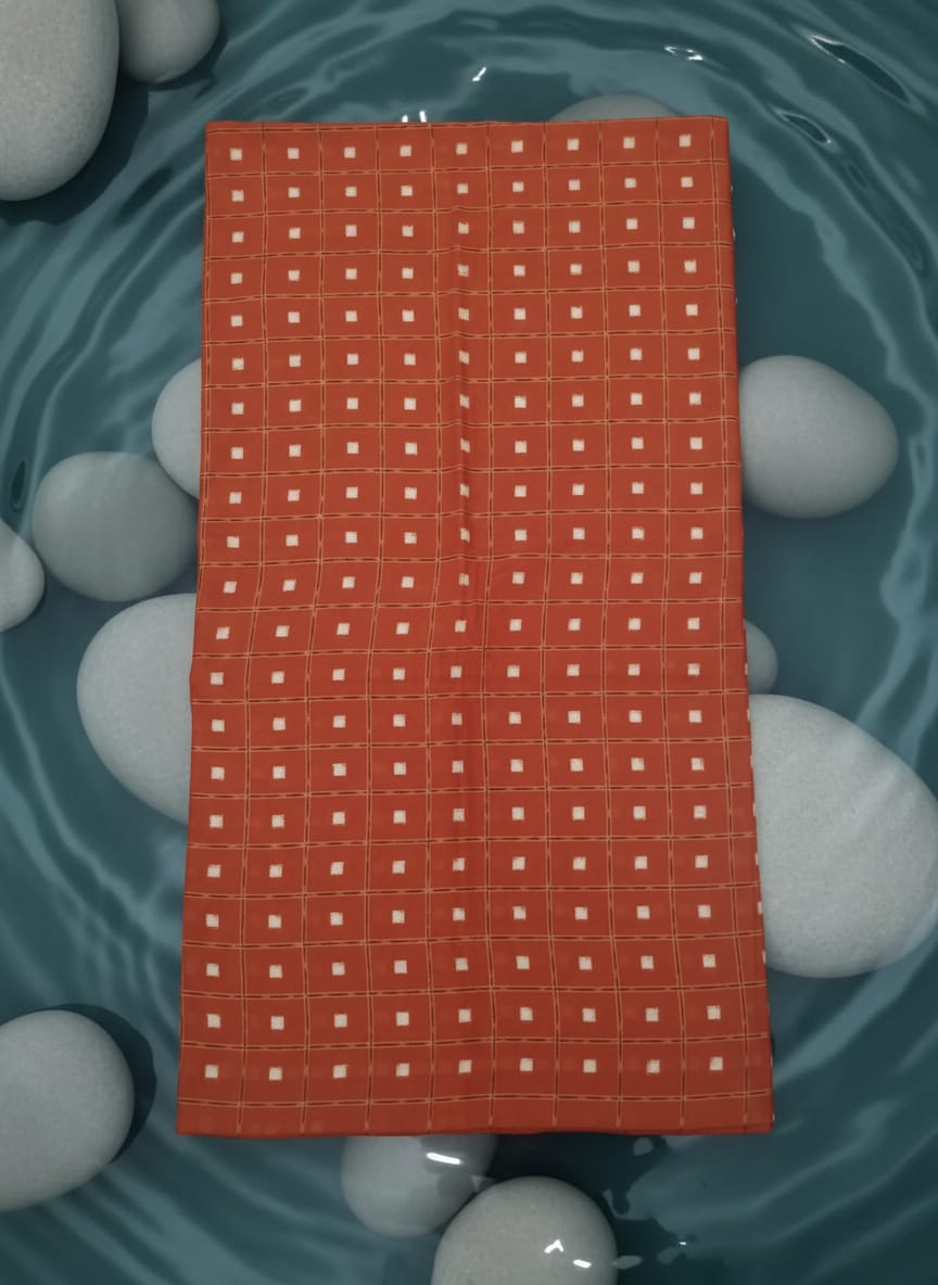 Rust Tipa Pasapali Design Sambalpuri Fabrics