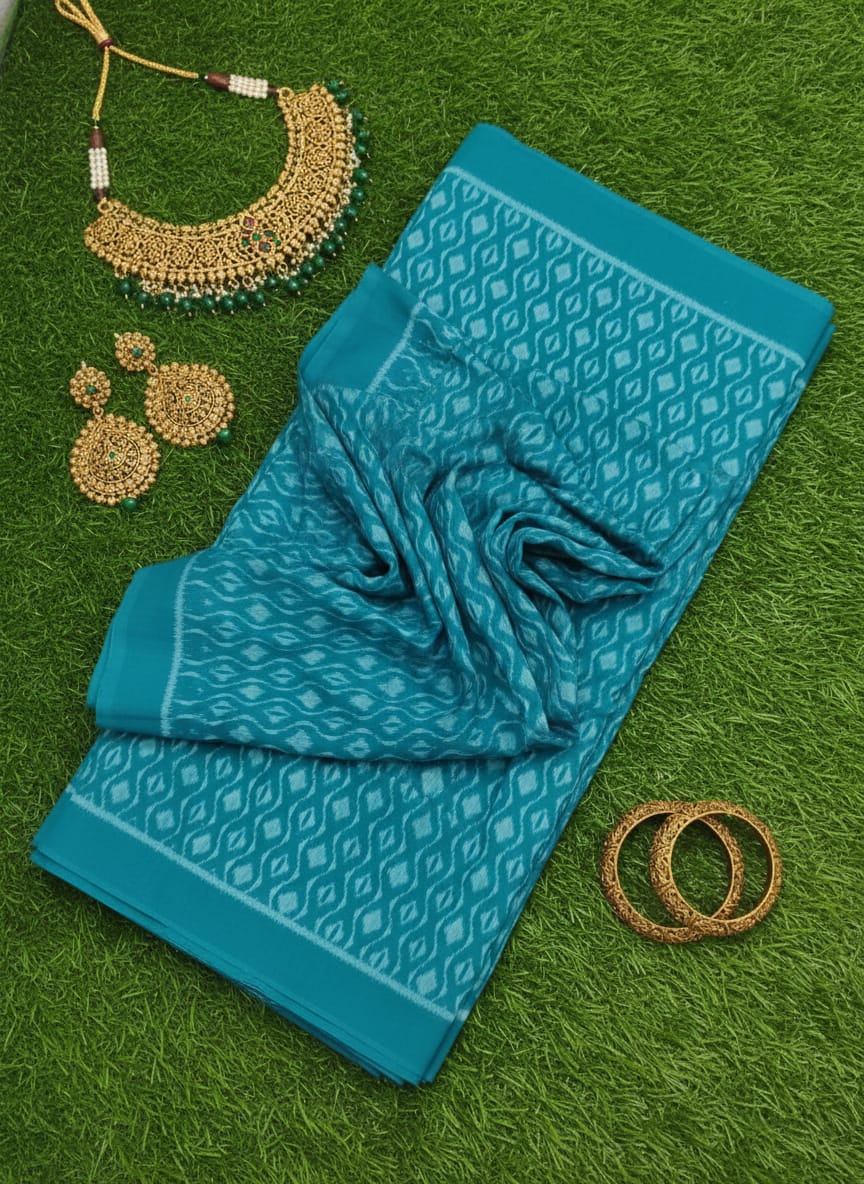 Red White Flower Ikat Design Sambalpuri Fabrics