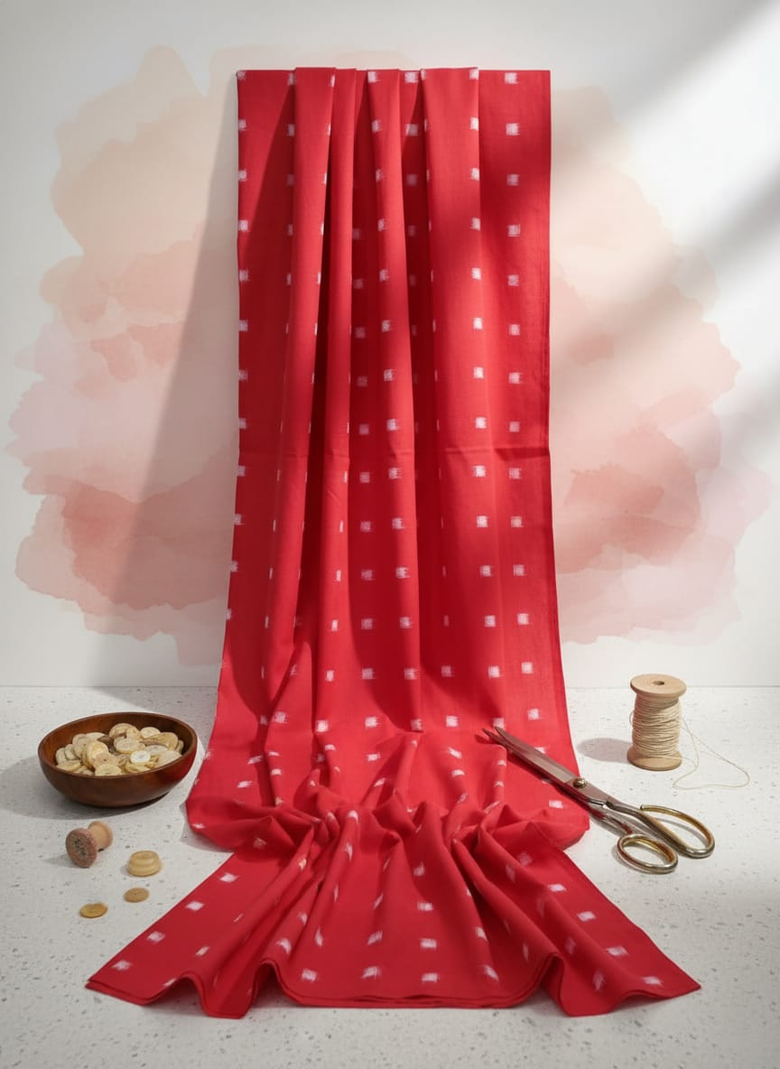 Red Tipa Pasapali Design Sambalpuri Fabrics