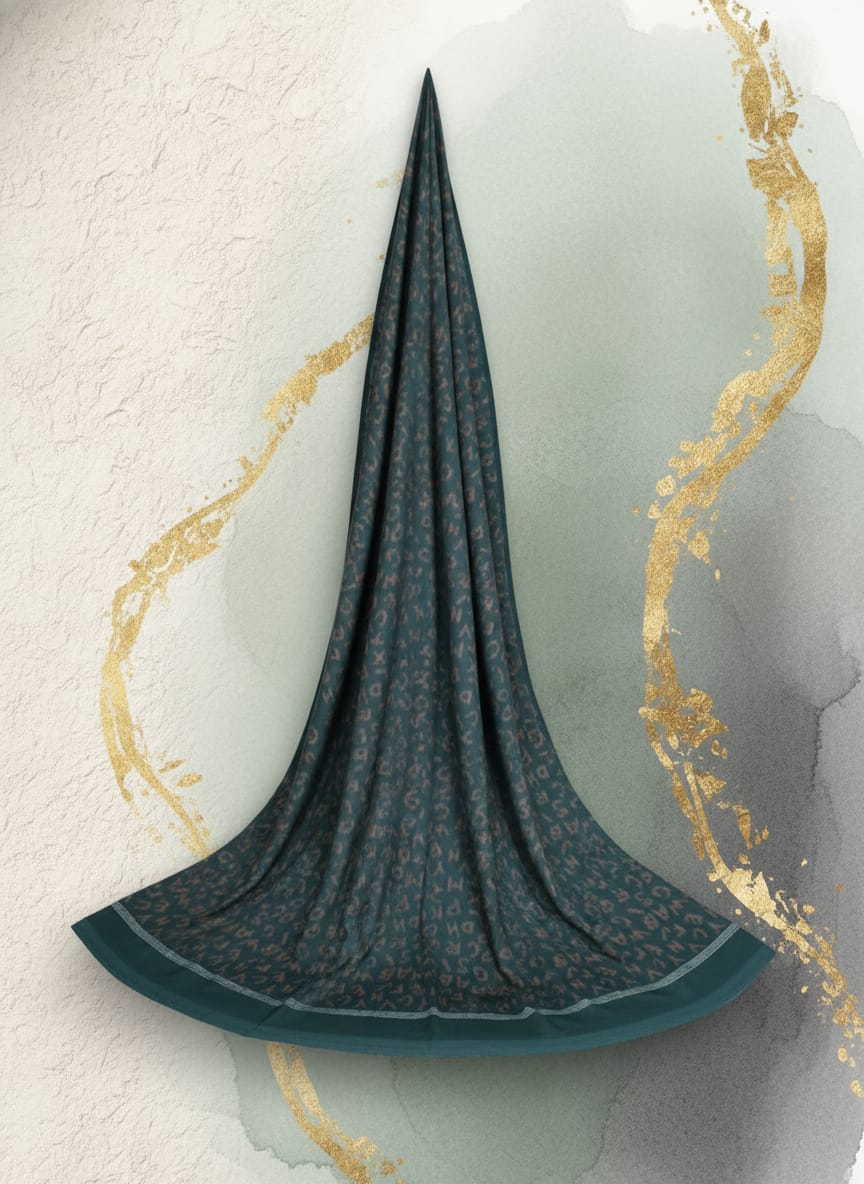 Dark Green English Alphabet Design Sambalpuri Fabrics