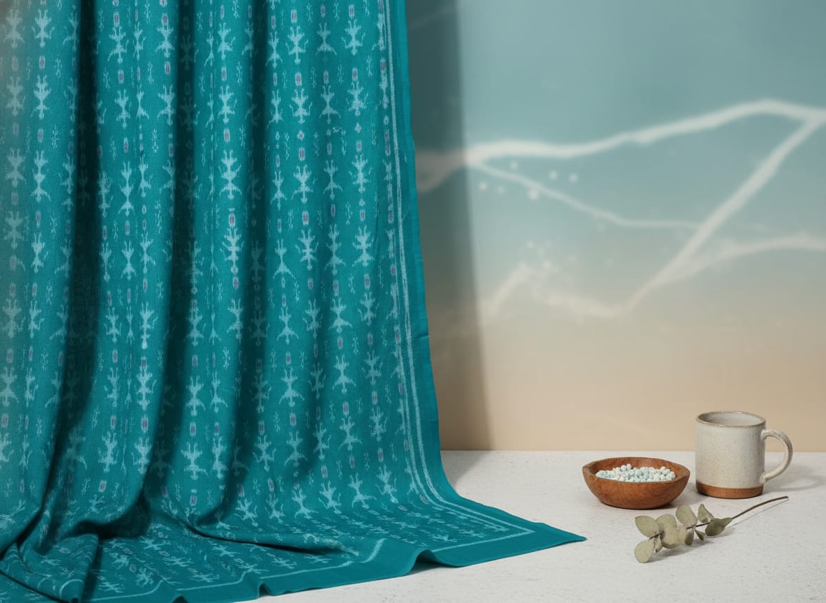 Sea Green Tribal Ikat Design Sambalpuri Fabrics