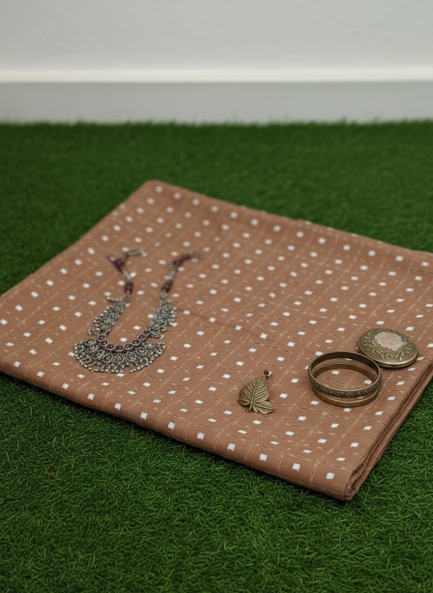 Brown Tipa Pasapali Design Sambalpuri Fabrics