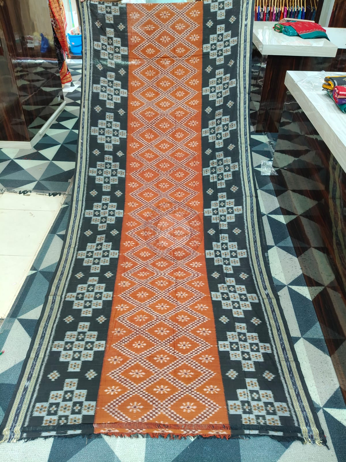 Brown Black Tarabali Design Khandua Cotton Saree