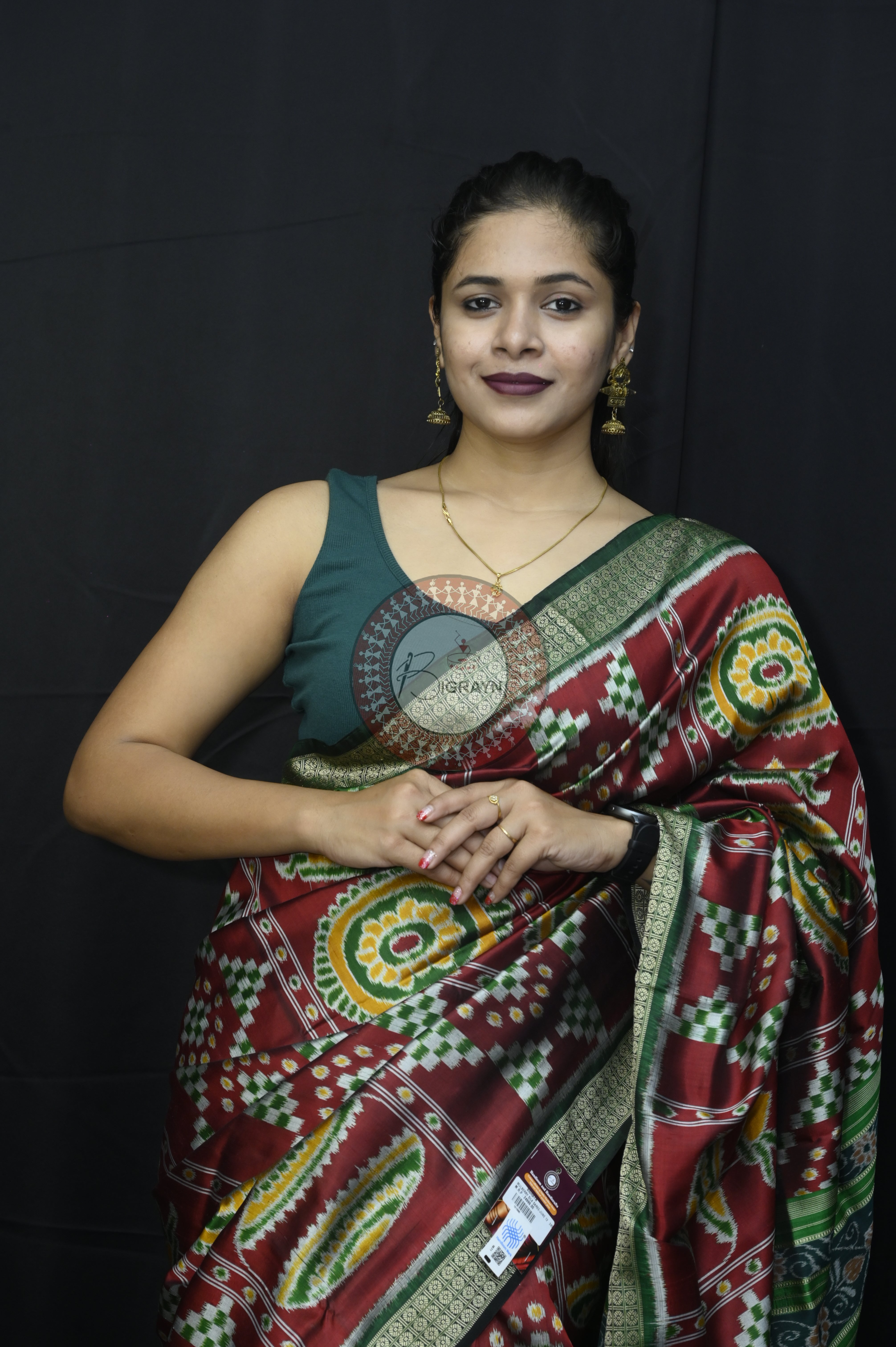 Maroon Green Pasapali And Kalashi Mulberry Silk Saree