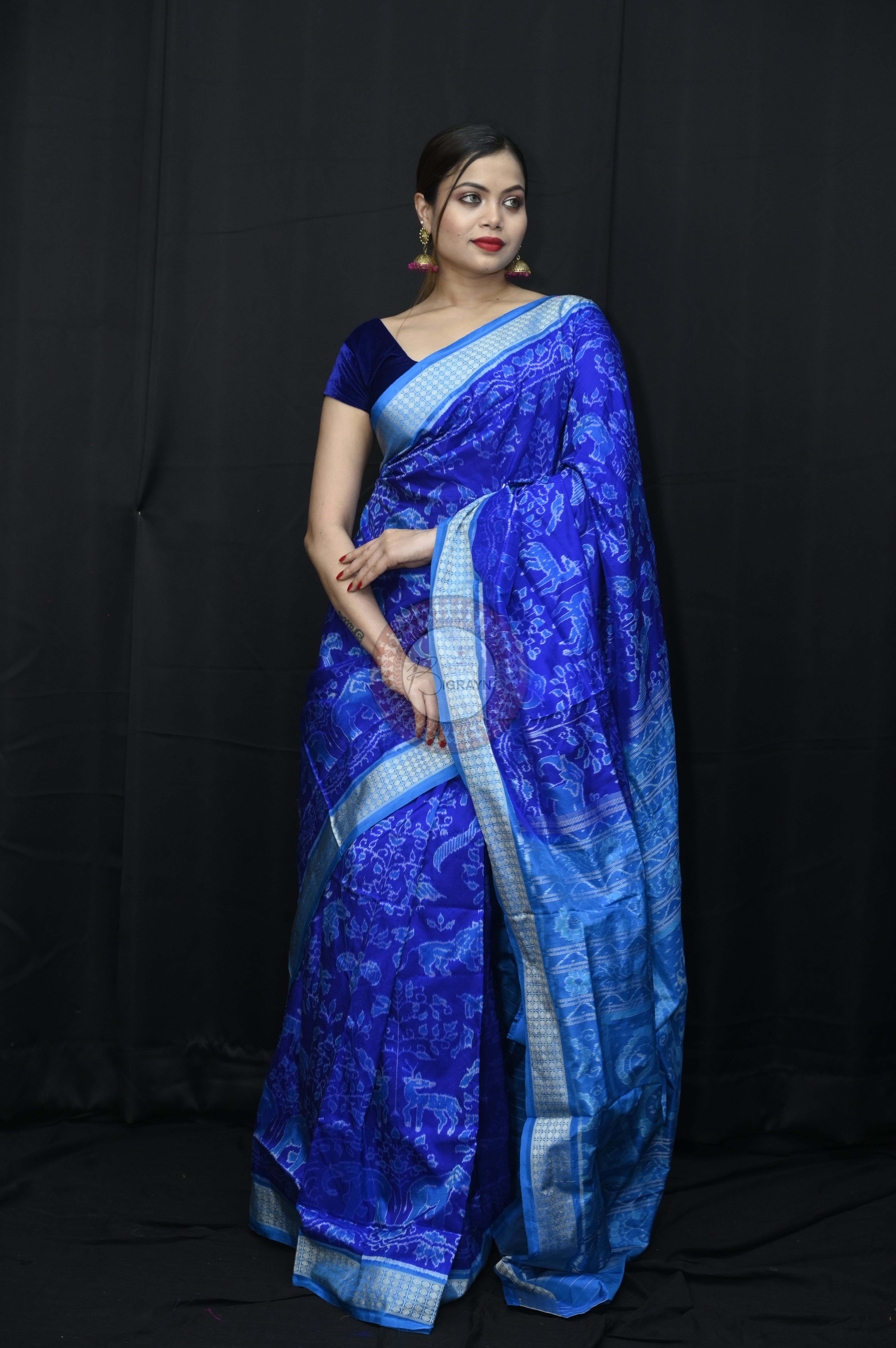 Blue Sambalpuri Bandha Silk Saree
