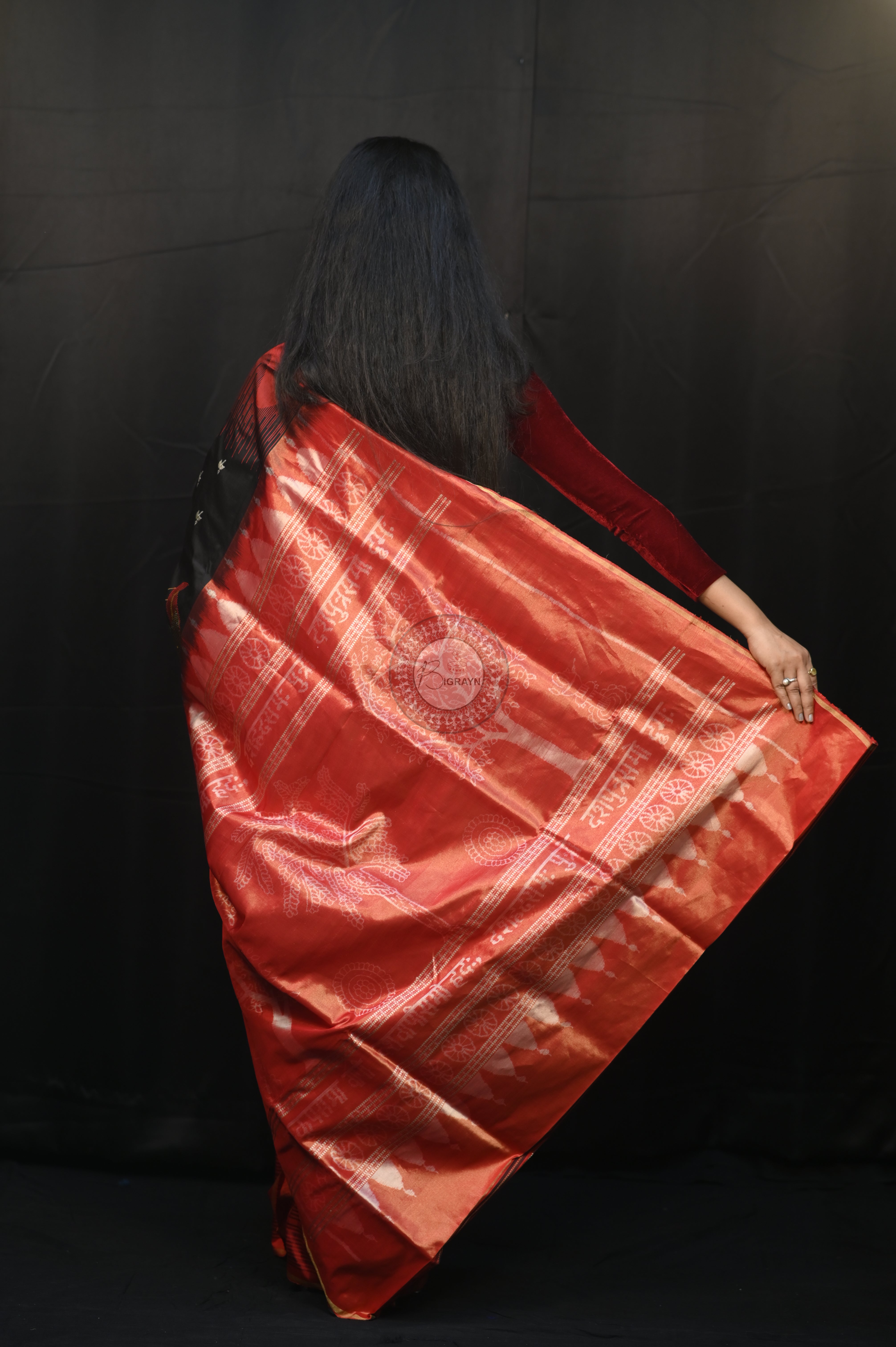 "Odisha Handloom Tissue Silk Saree with shimmering texture, elegant zari border, and lightweight drape, handcrafted by artisans"