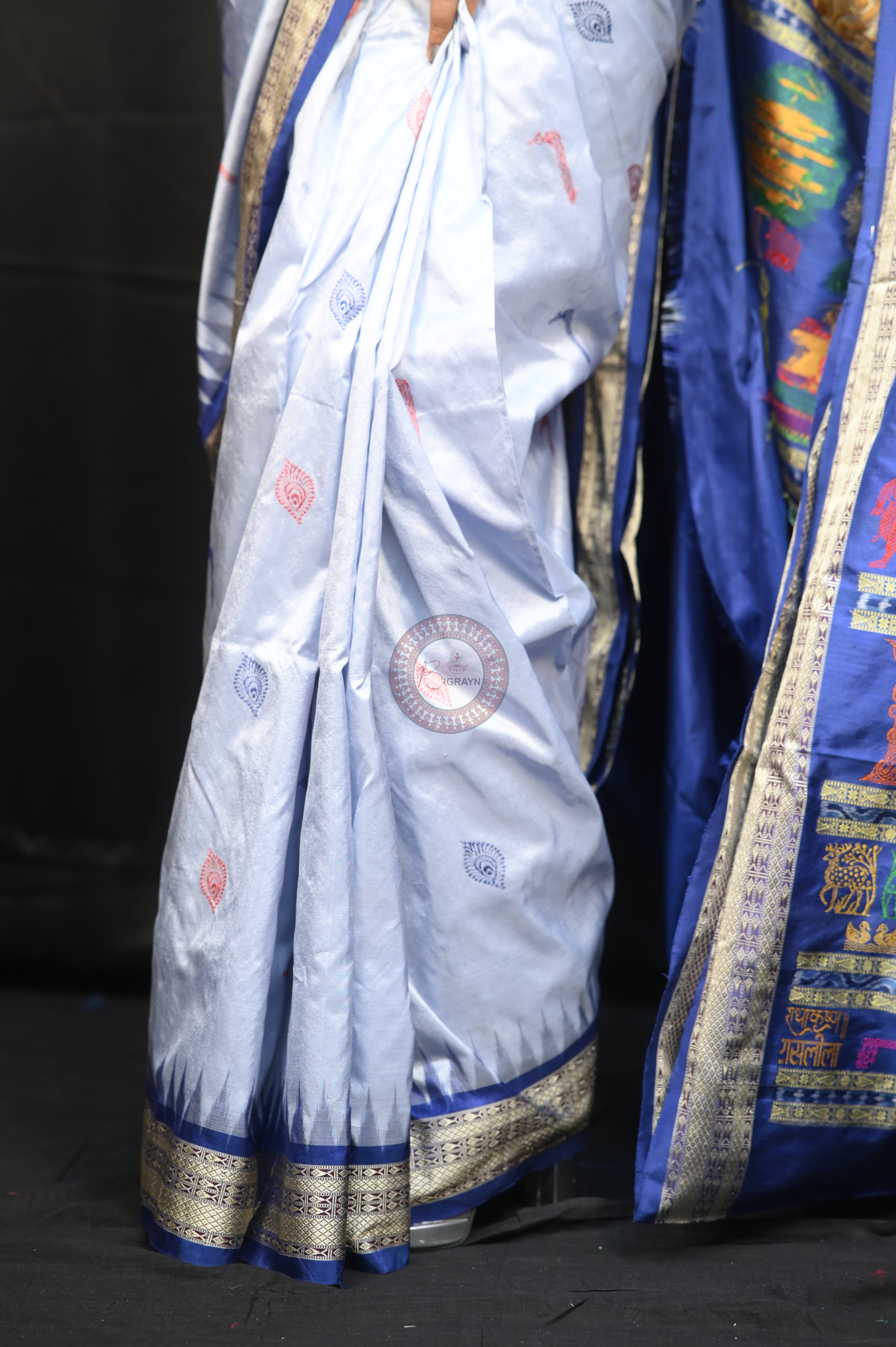 Ink Blue Blue Rasleela Exclusive Sambalpuri Silk Saree