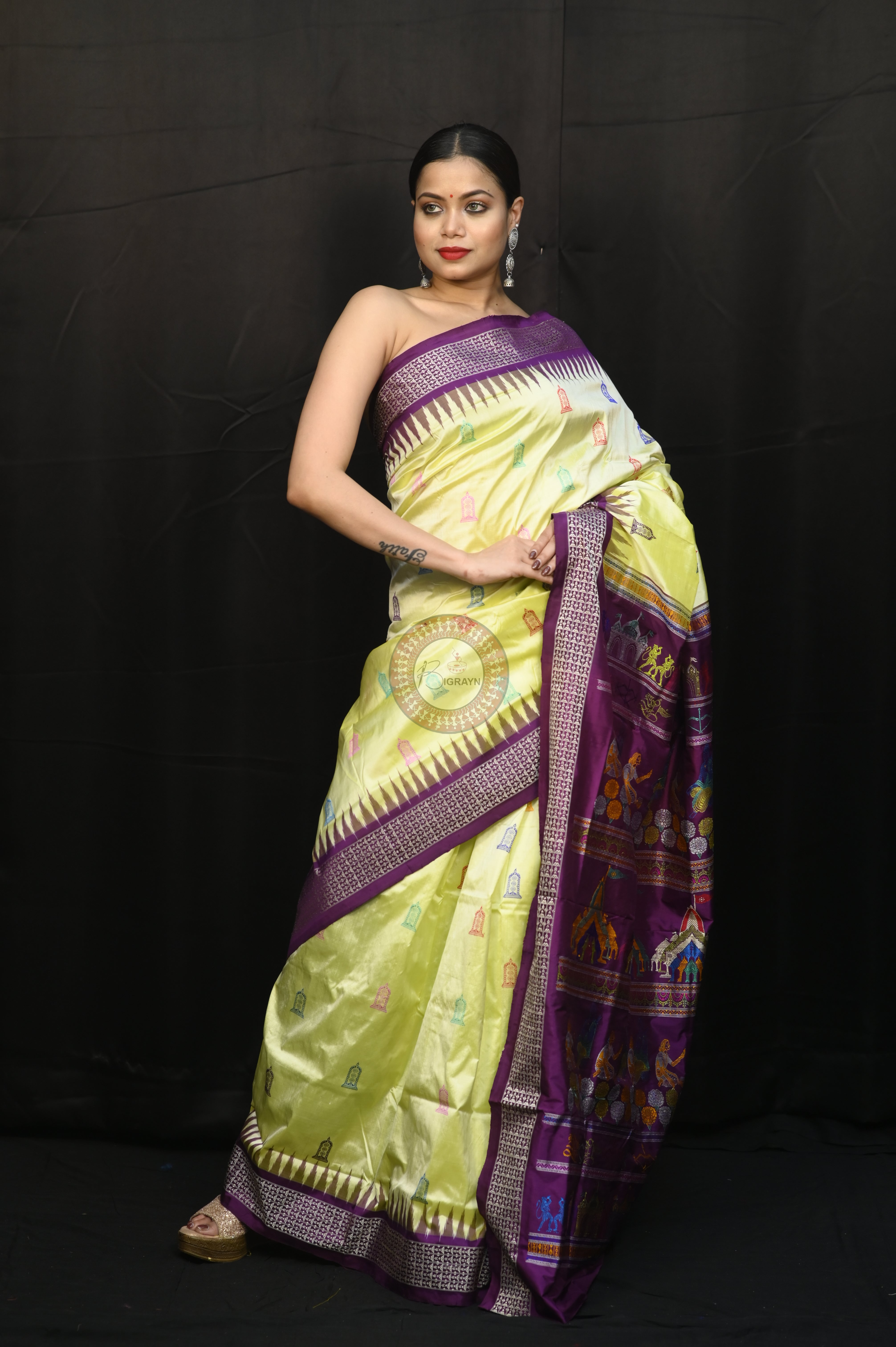 Pista Purple Sri Ram Exclusive Sambalpuri Silk Saree