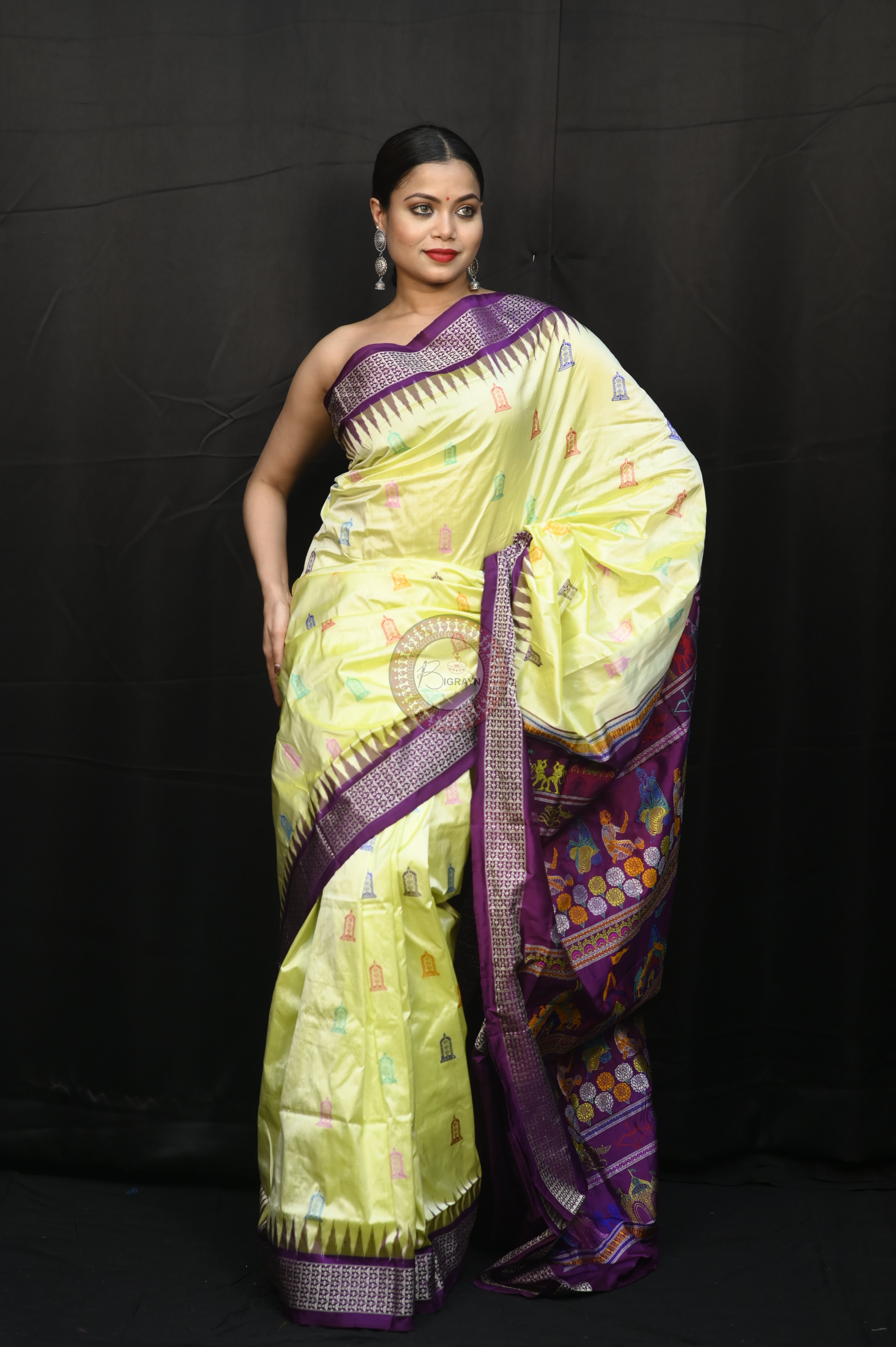 Pista Purple Sri Ram Exclusive Sambalpuri Silk Saree