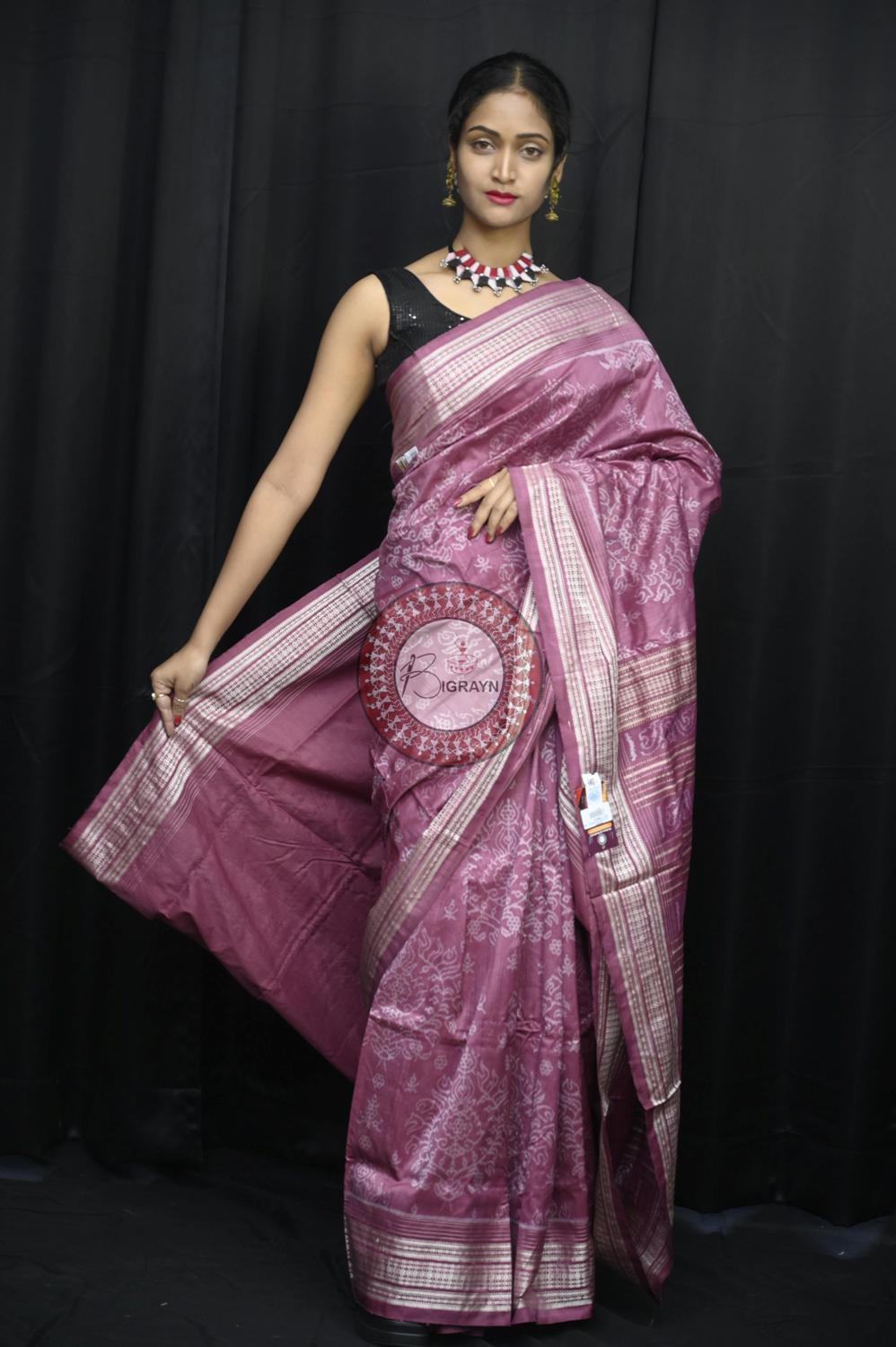 Manjista Padmaja Natural Dye Sambalpuri Silk Saree