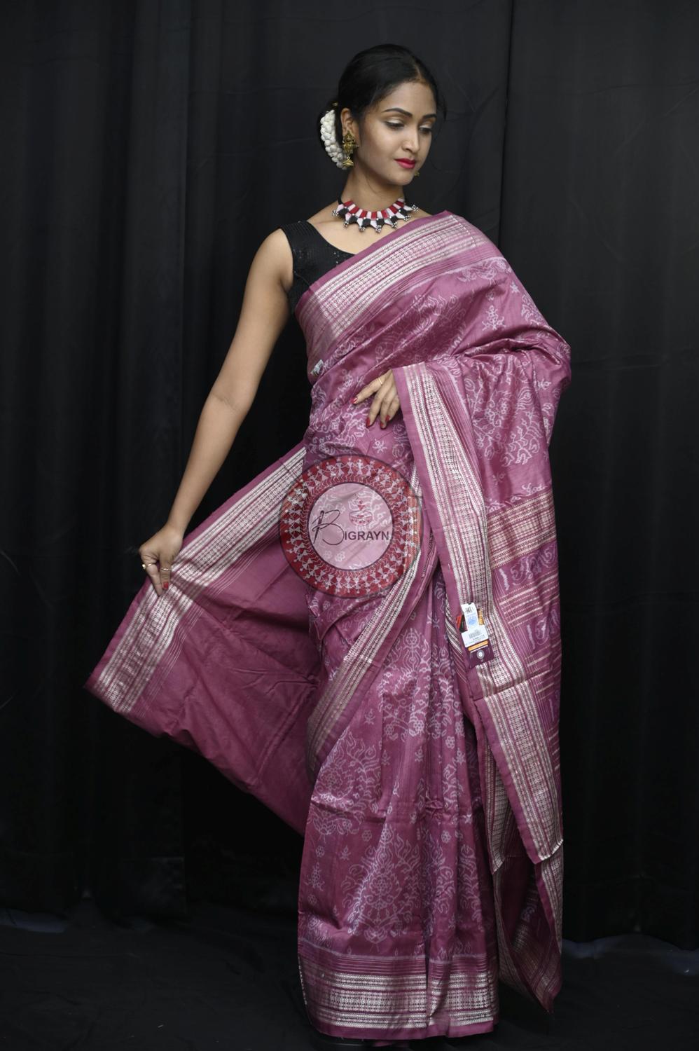 Manjista Padmaja Natural Dye Sambalpuri Silk Saree