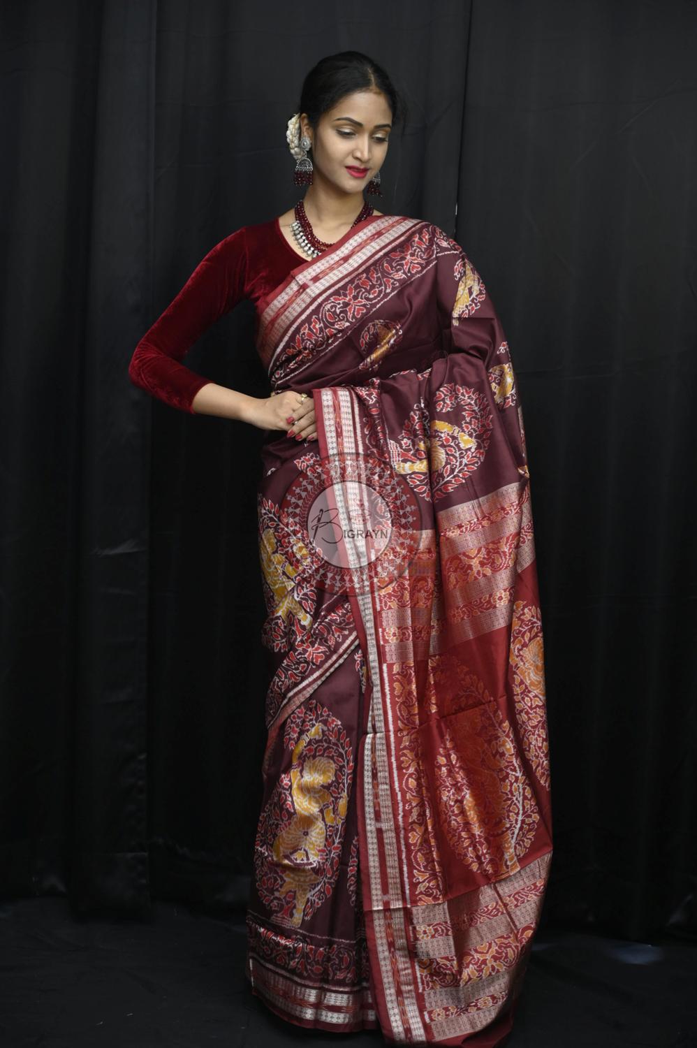 Exclusive Nartaki Ambua Sambalpuri Silk Saree