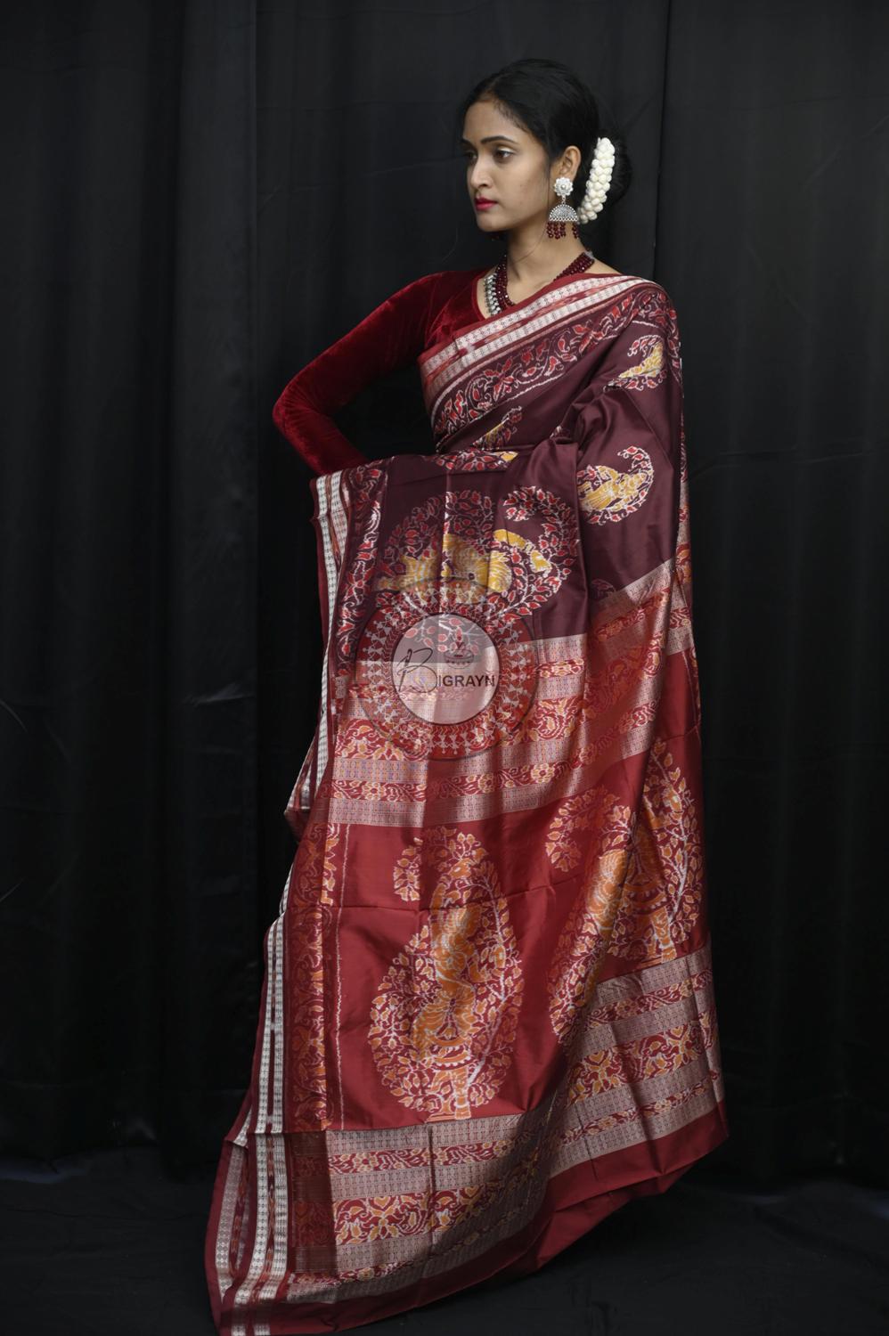 Exclusive Nartaki Ambua Sambalpuri Silk Saree