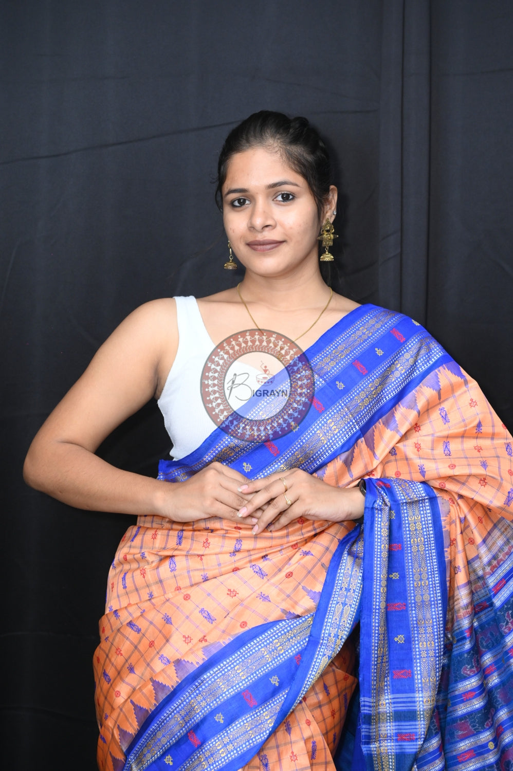 "Odisha Handloom Hazarbuti Bomkai Silk Saree with thousand buti motifs, intricate pallu design, and rich traditional craftsmanship"