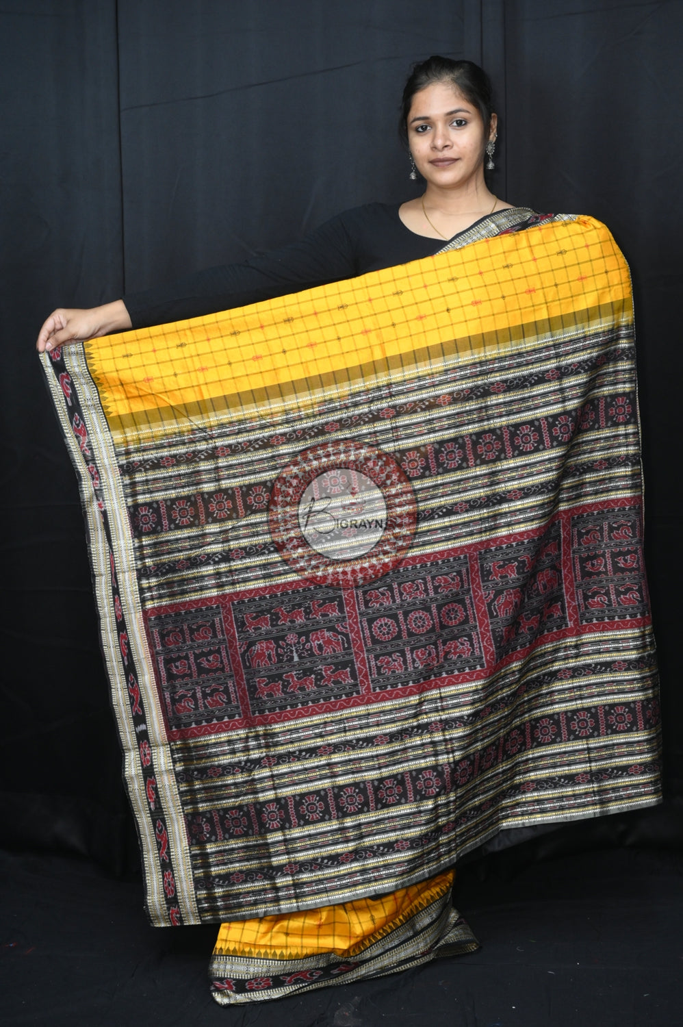 "Odisha Handloom Hazarbuti Bomkai Silk Saree with thousand buti motifs, intricate pallu design, and rich traditional craftsmanship"