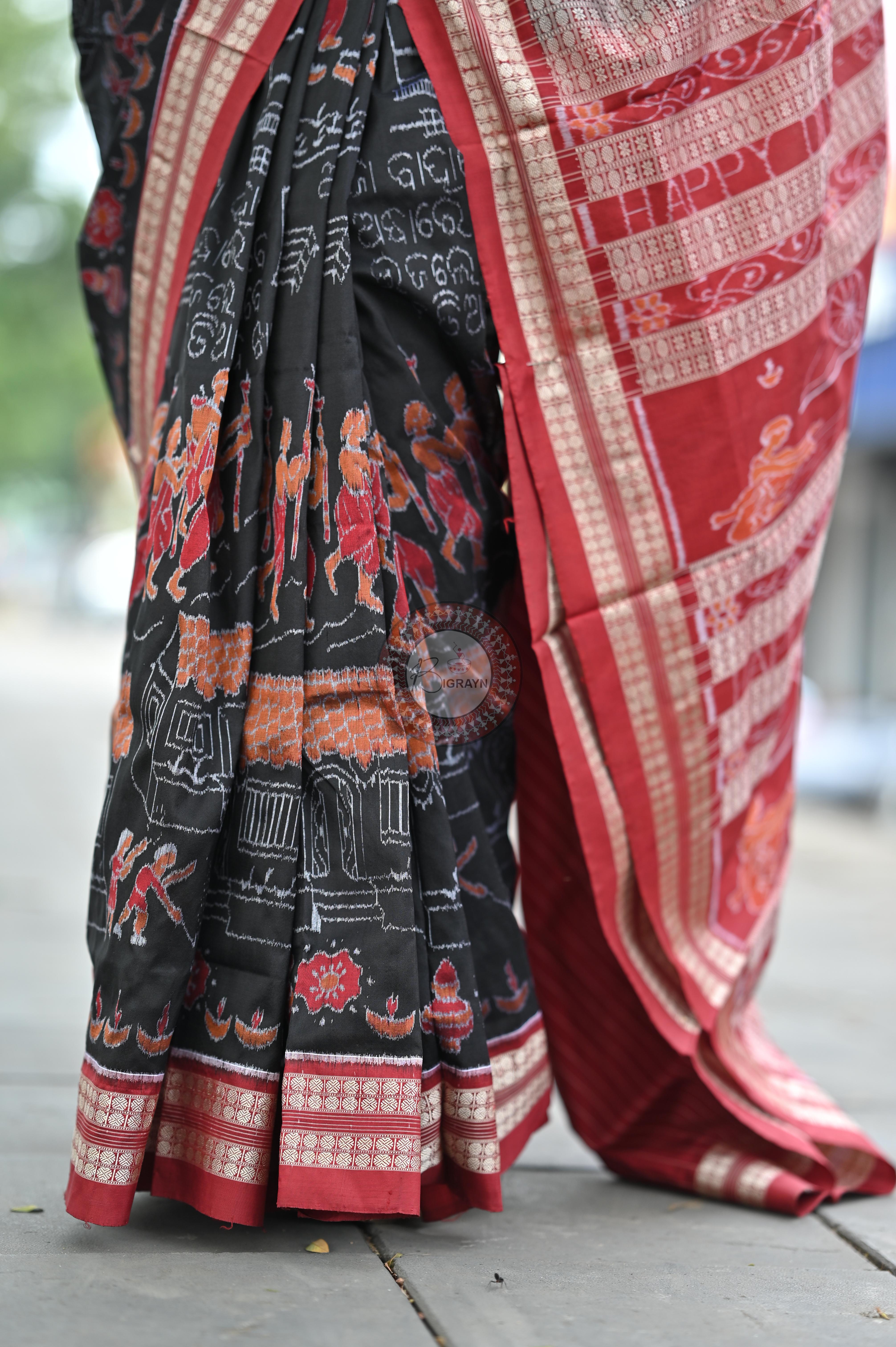 Black Exclusive Diwali Sambalpuri Silk Saree