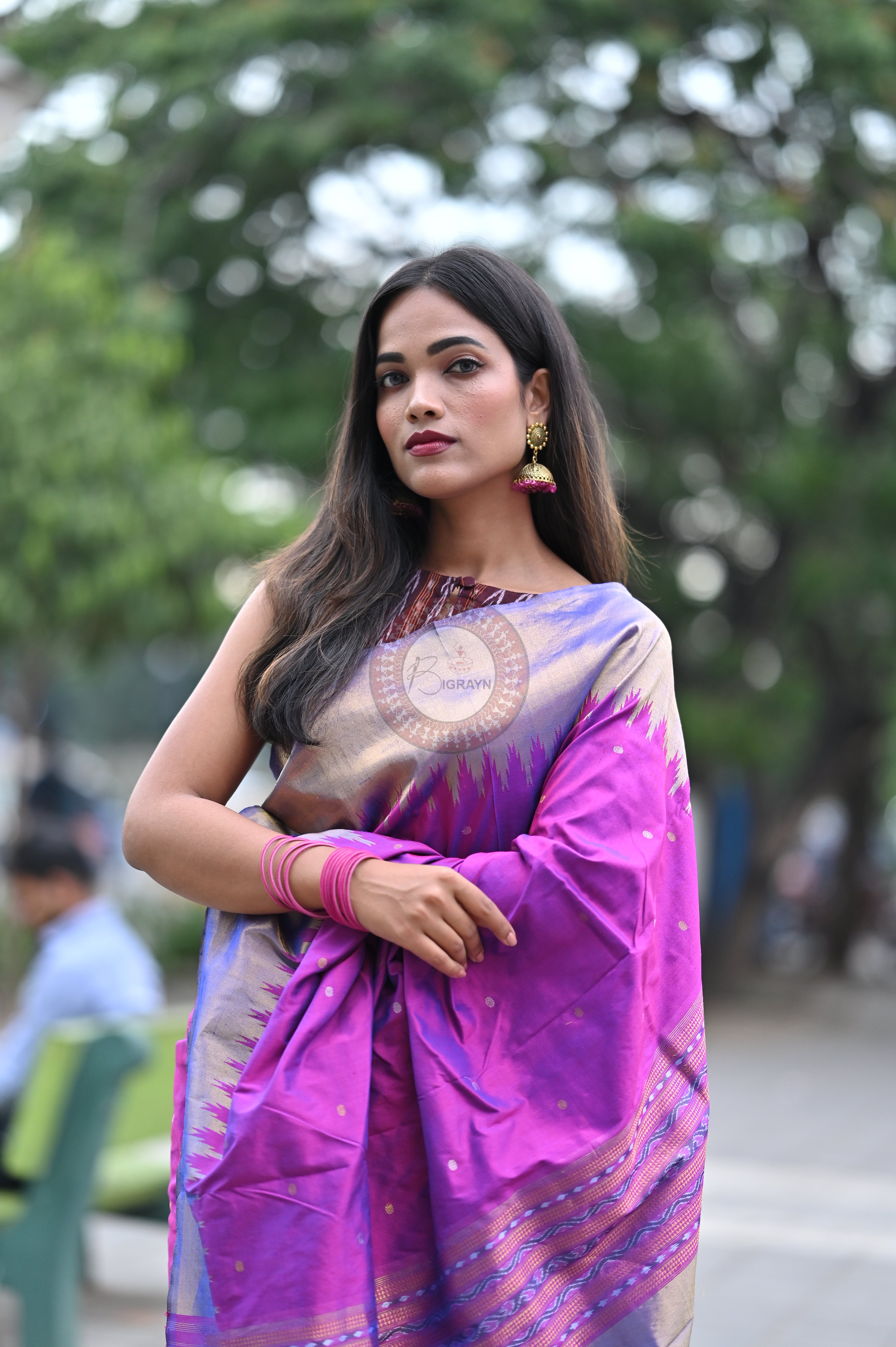"Odisha Handloom Tissue Silk Saree with shimmering texture, elegant zari border, and lightweight drape, handcrafted by artisans"