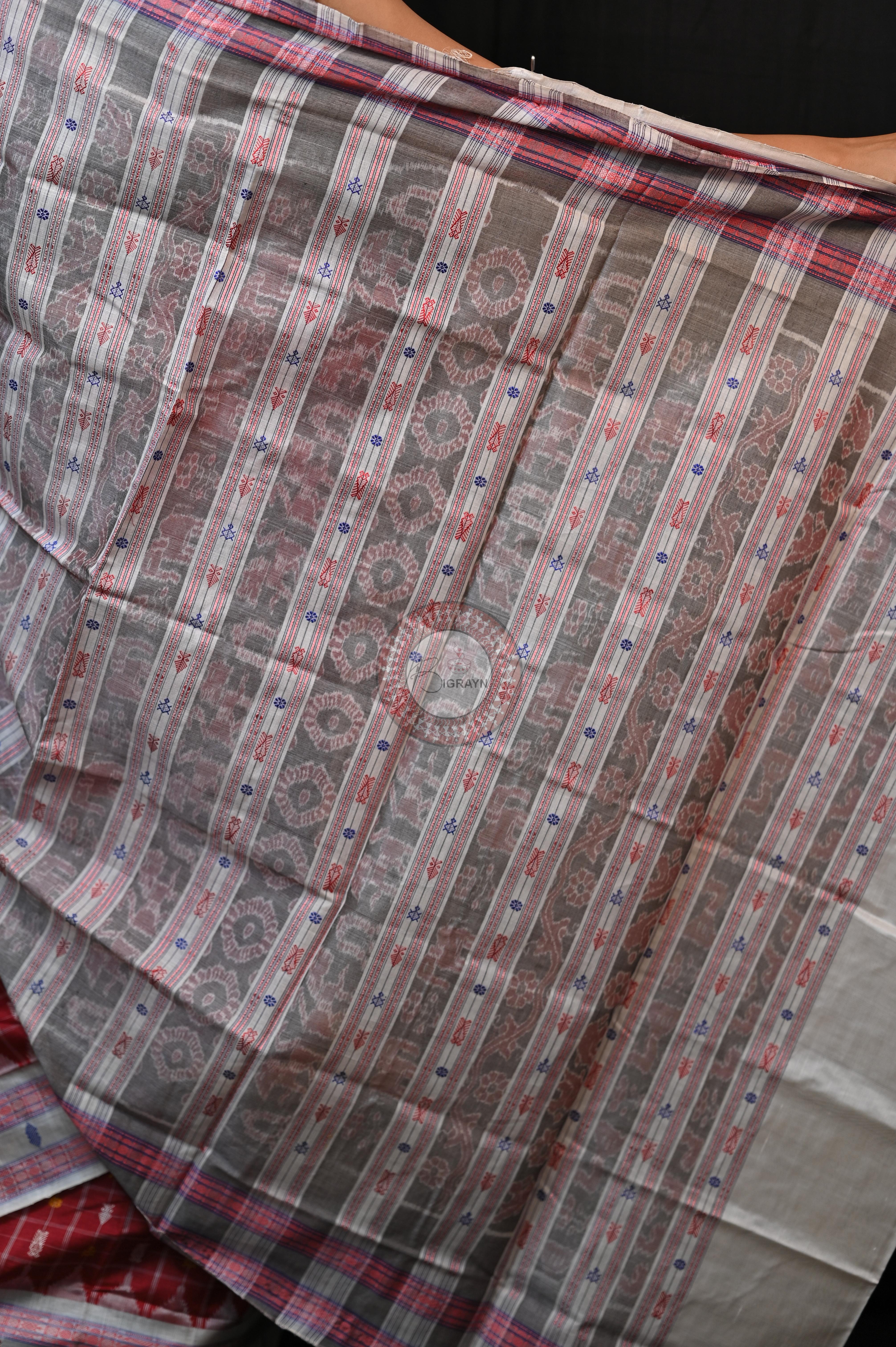 "Odisha Handloom Hazarbuti Bomkai Silk Saree with thousand buti motifs, intricate pallu design, and rich traditional craftsmanship"