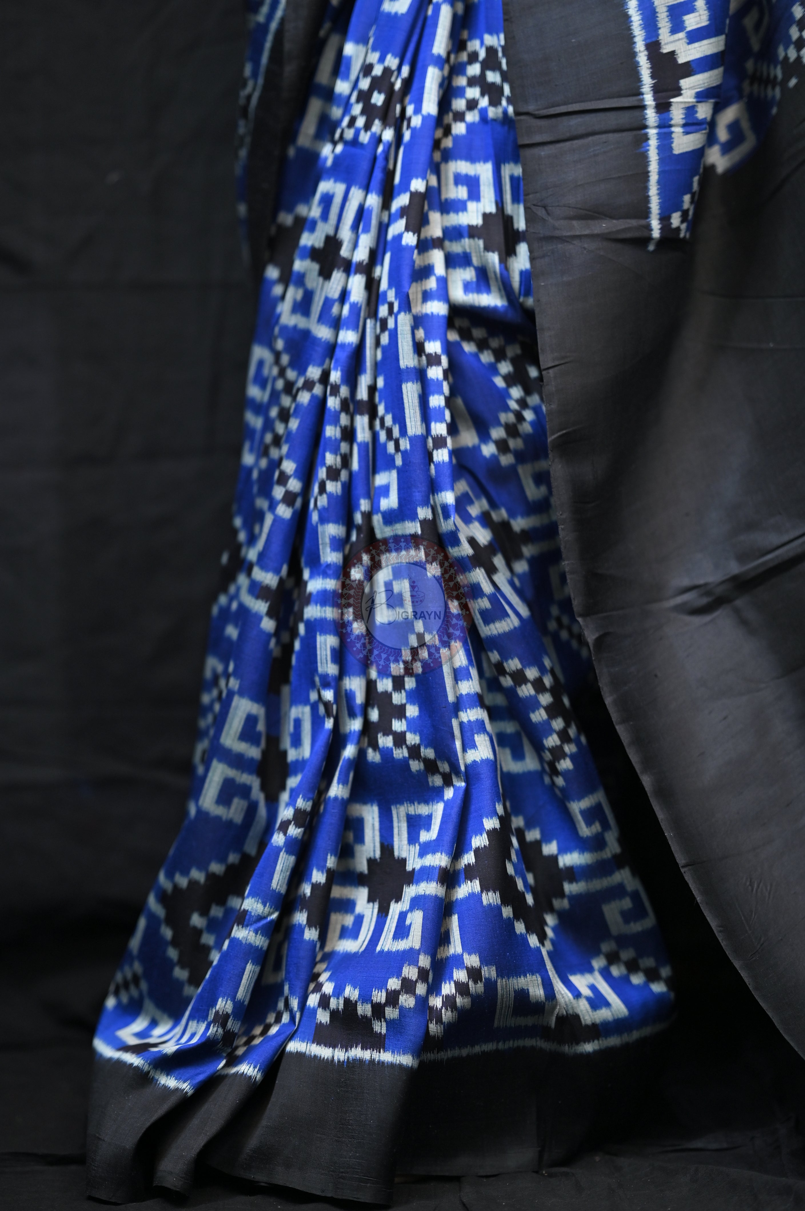 Blue Black Telia Rumal Mulberry Silk
