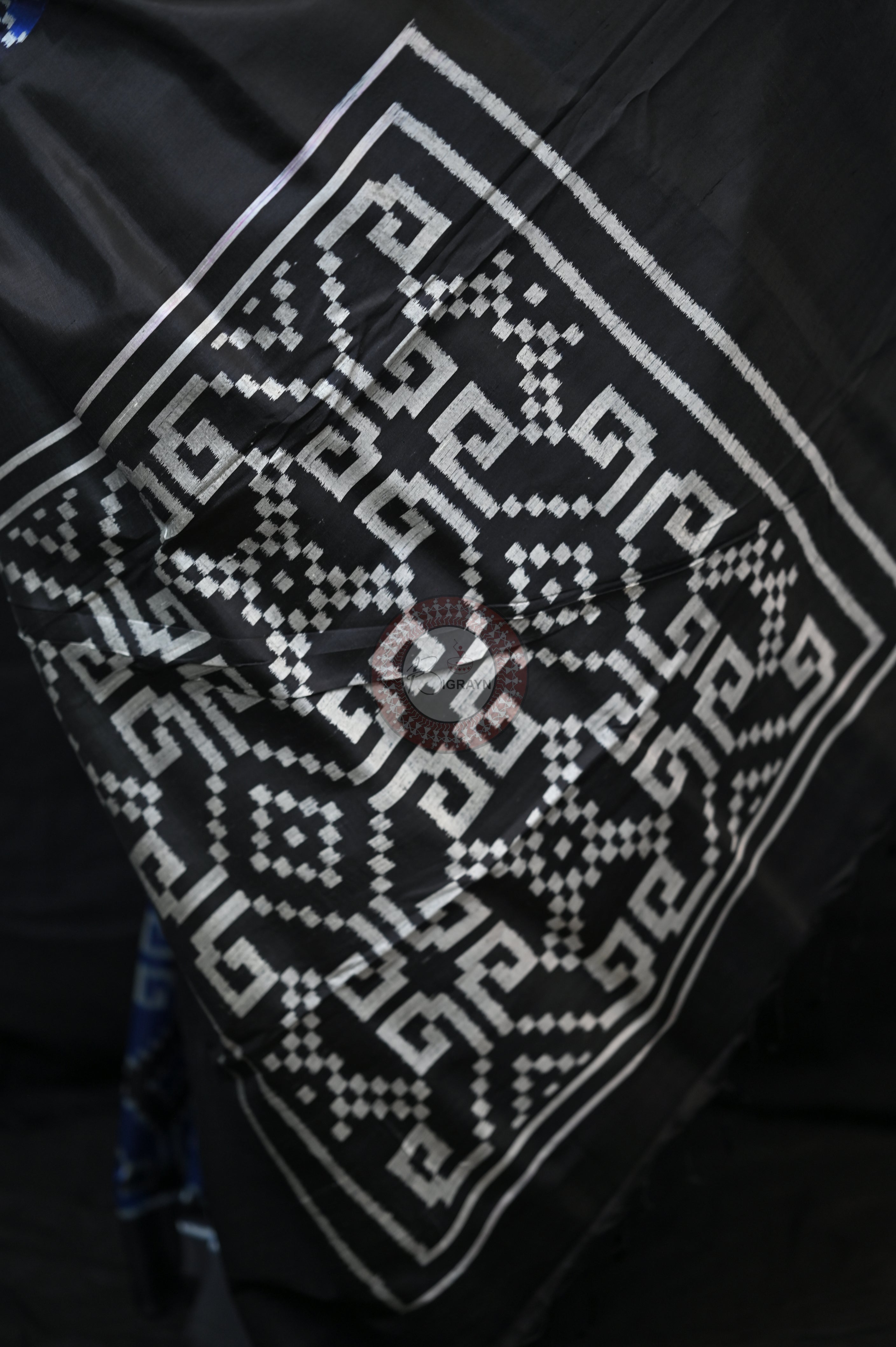 Blue Black Telia Rumal Mulberry Silk