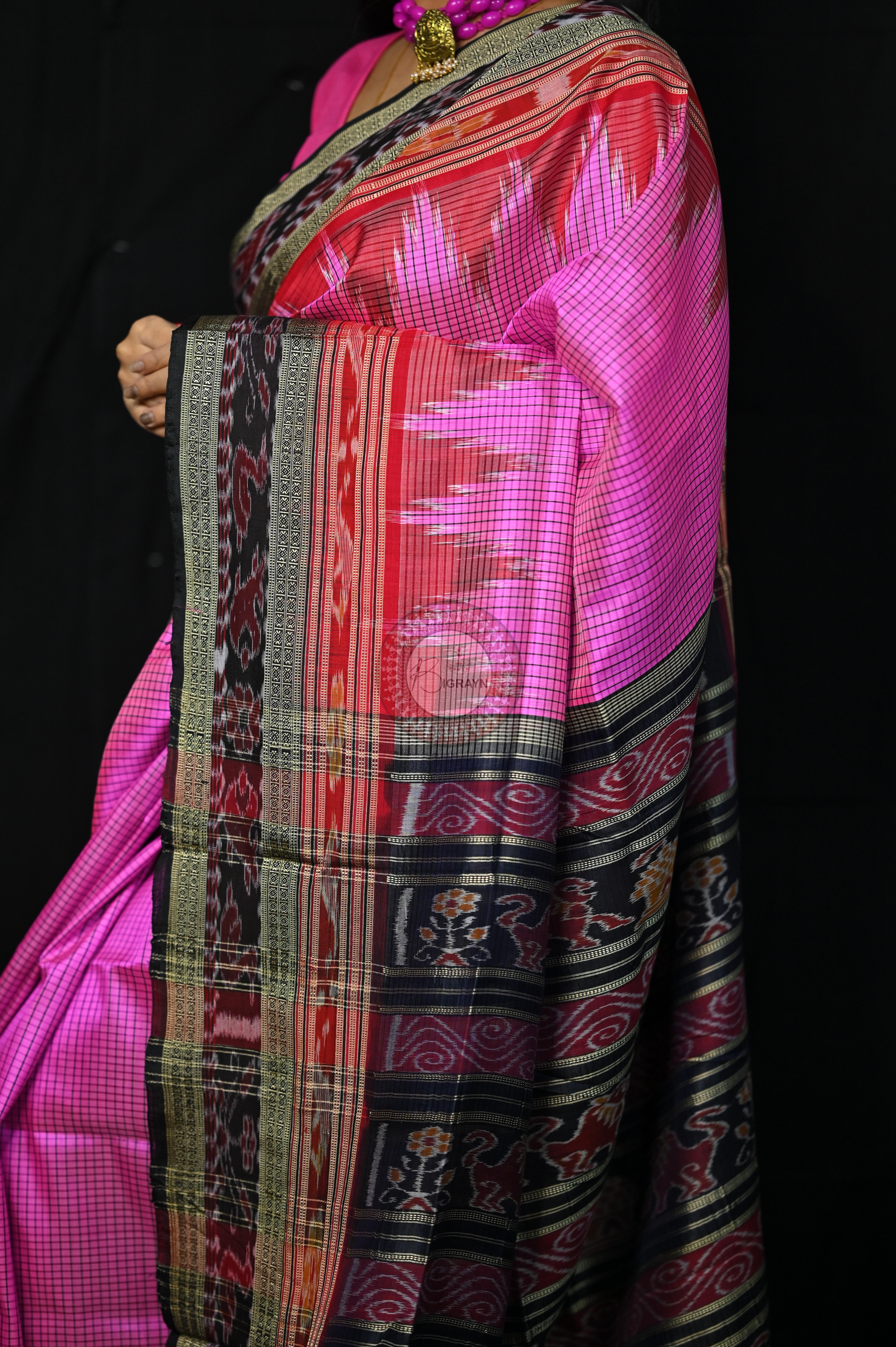 Pink Sachipar Khandua Silk Saree