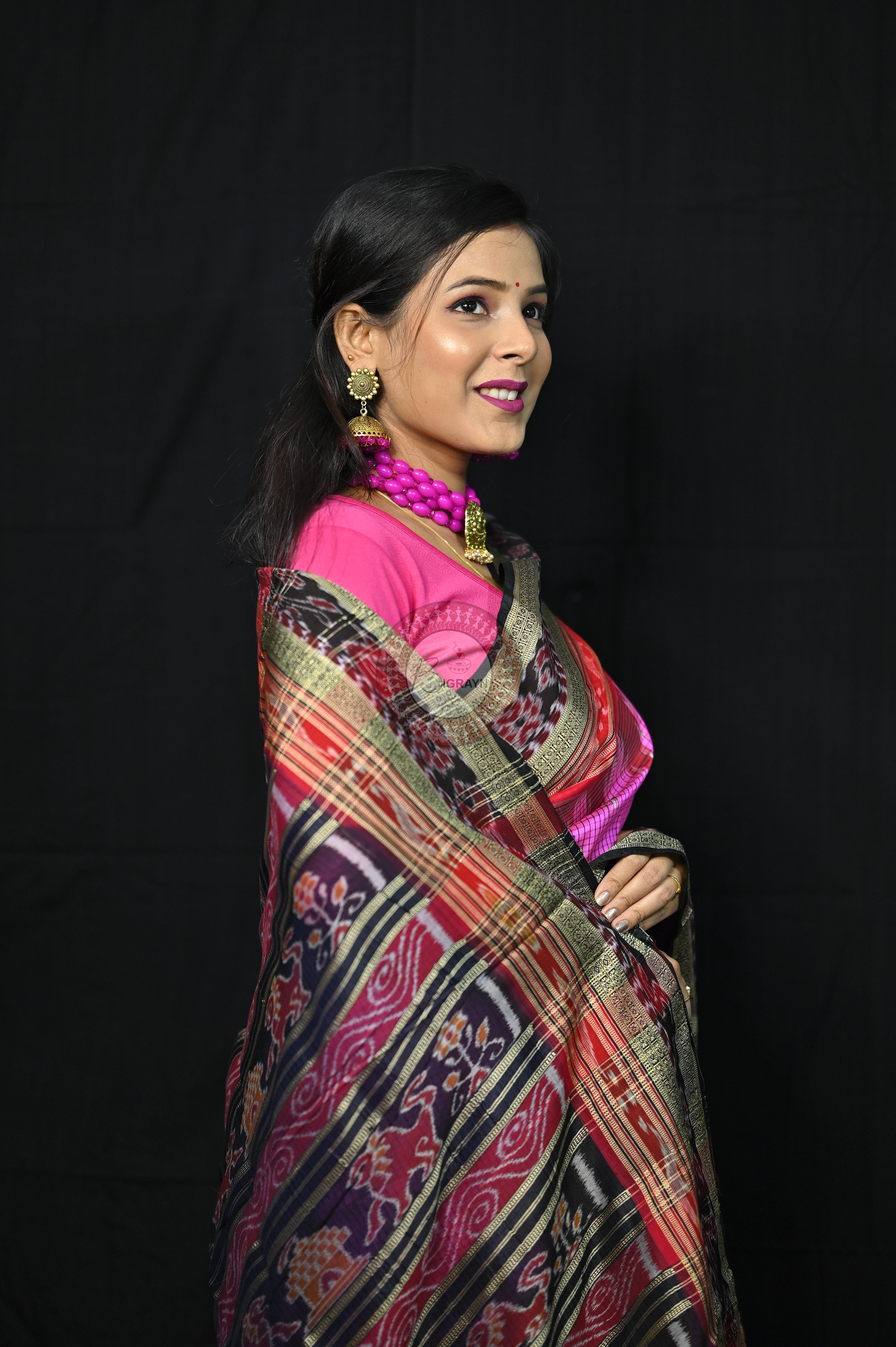Pink Sachipar Khandua Silk Saree