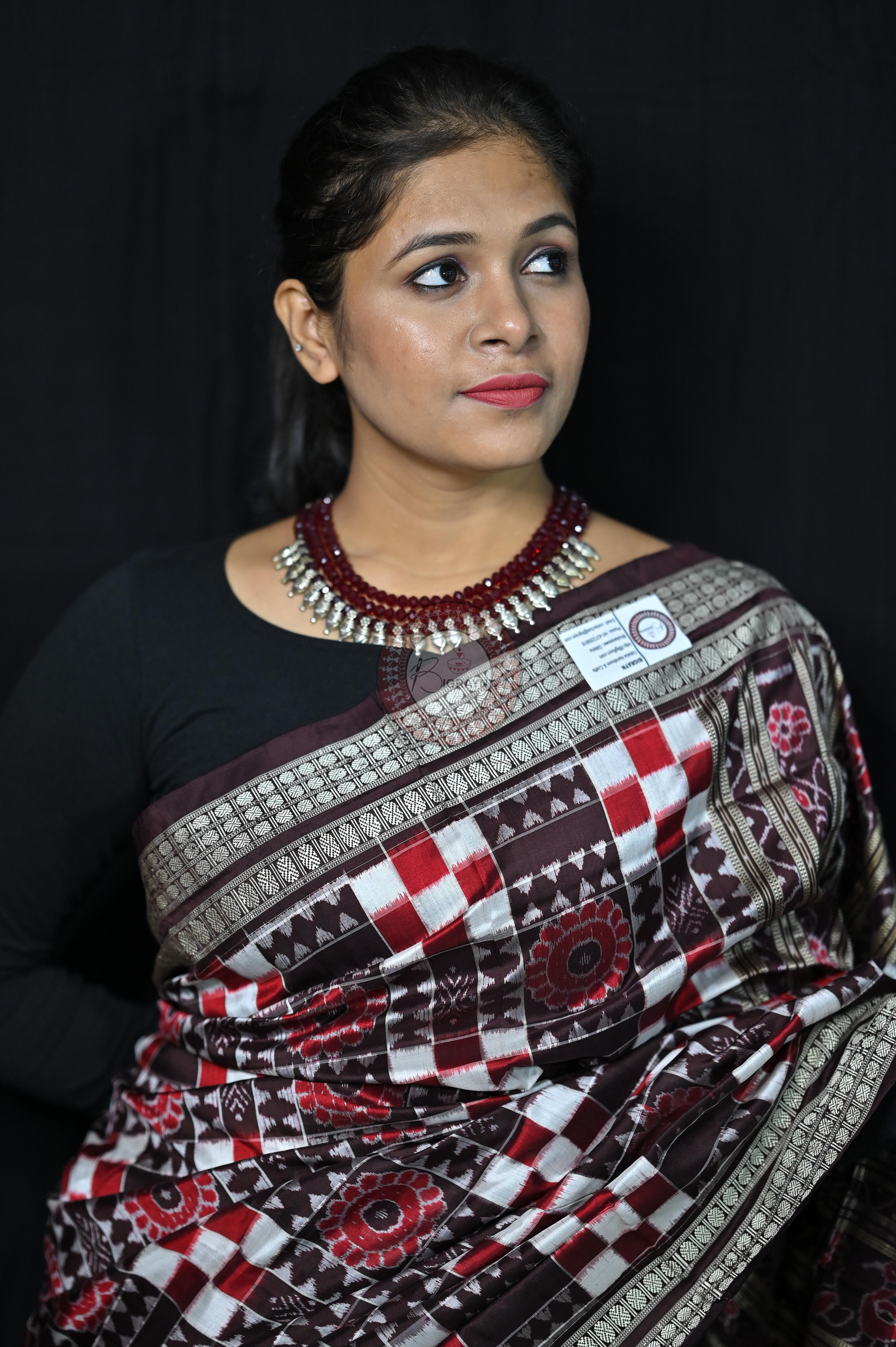 Coffee Utkalaxmi Sambalpuri Silk Saree