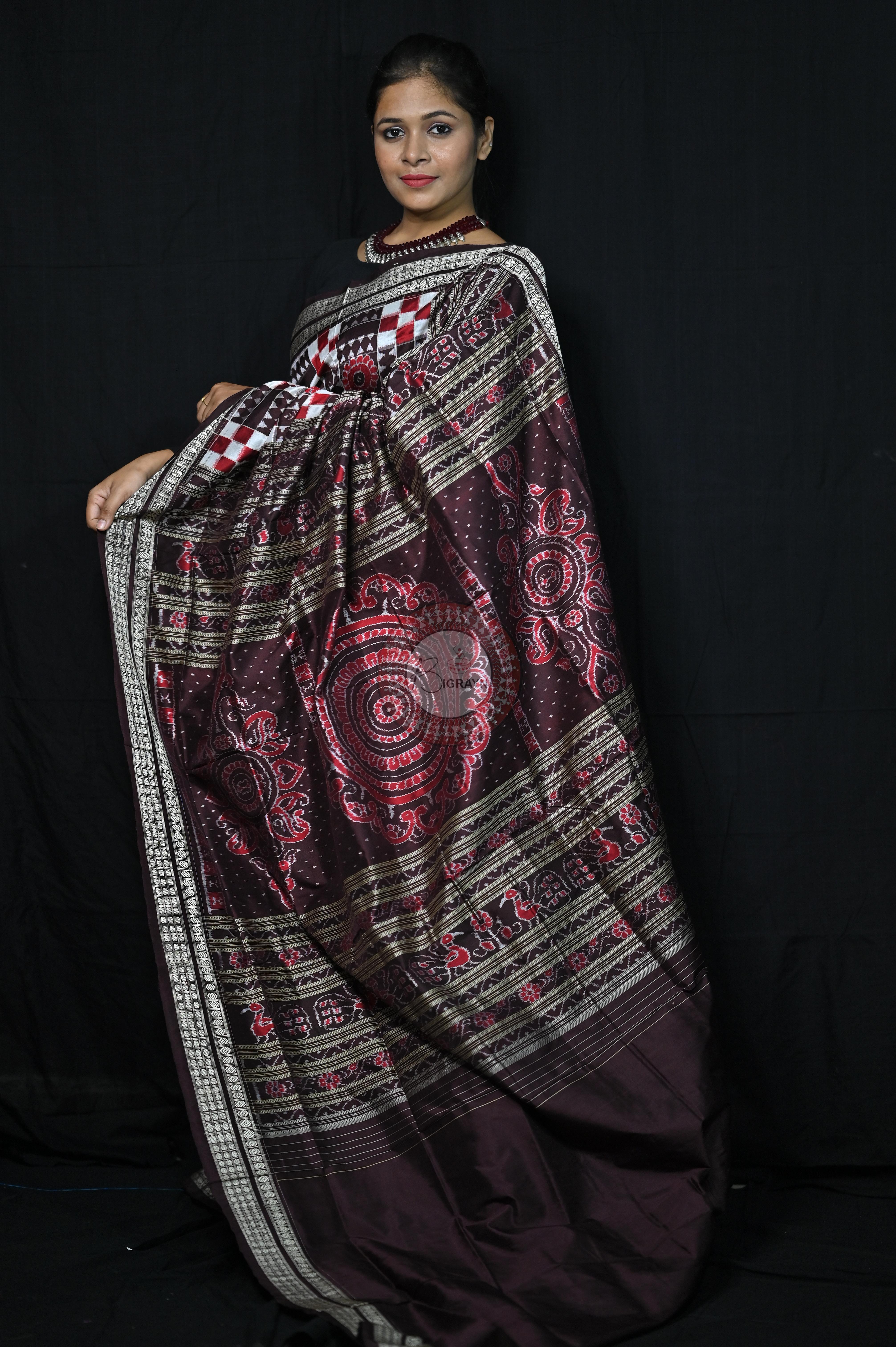 Coffee Utkalaxmi Sambalpuri Silk Saree