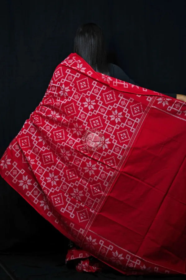 Black Telia Rumal Khandua Cotton Saree