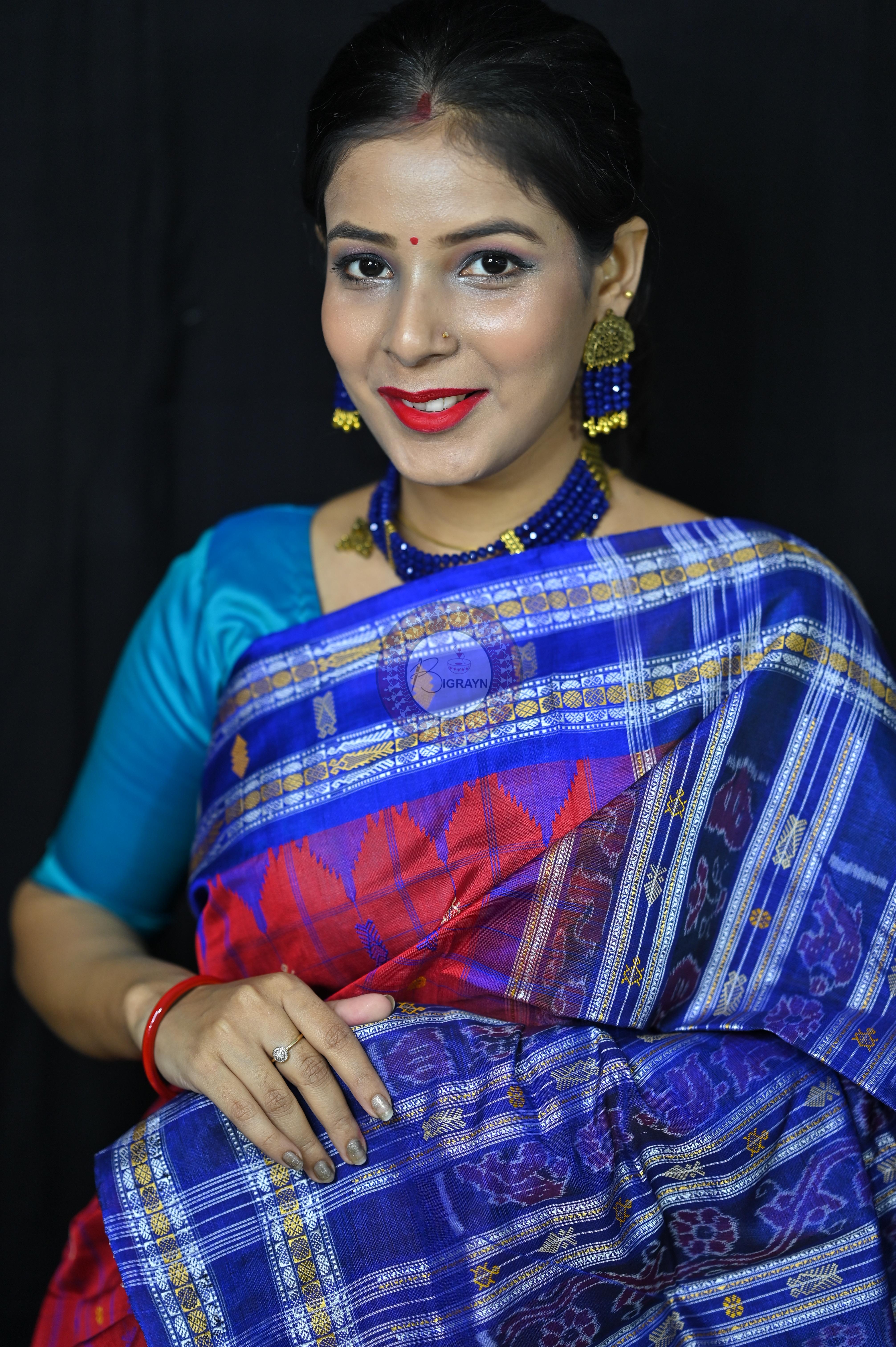 "Odisha Handloom Hazarbuti Bomkai Silk Saree with thousand buti motifs, intricate pallu design, and rich traditional craftsmanship"