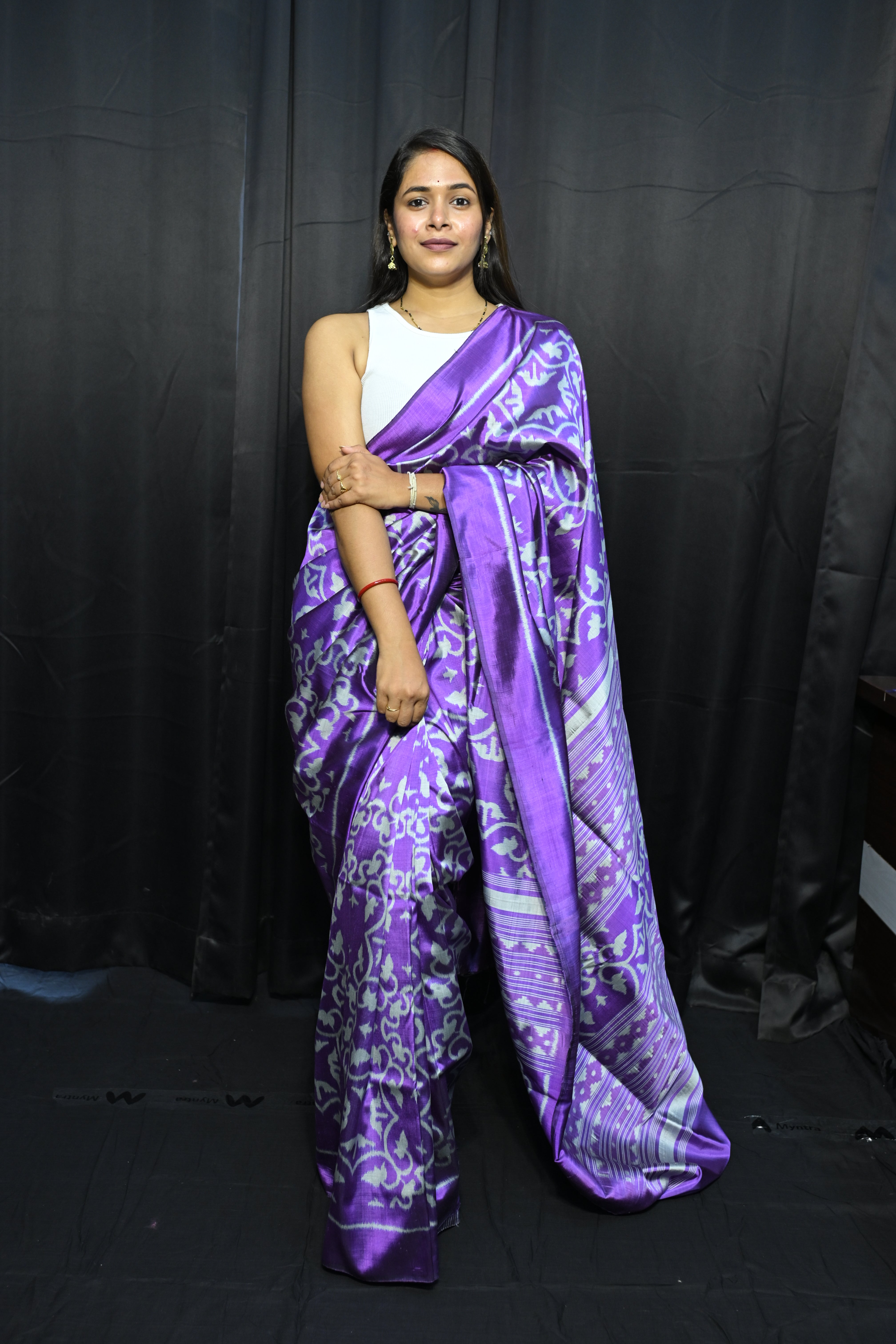 Lavender  Madhumalati  Mulberry Silk Saree