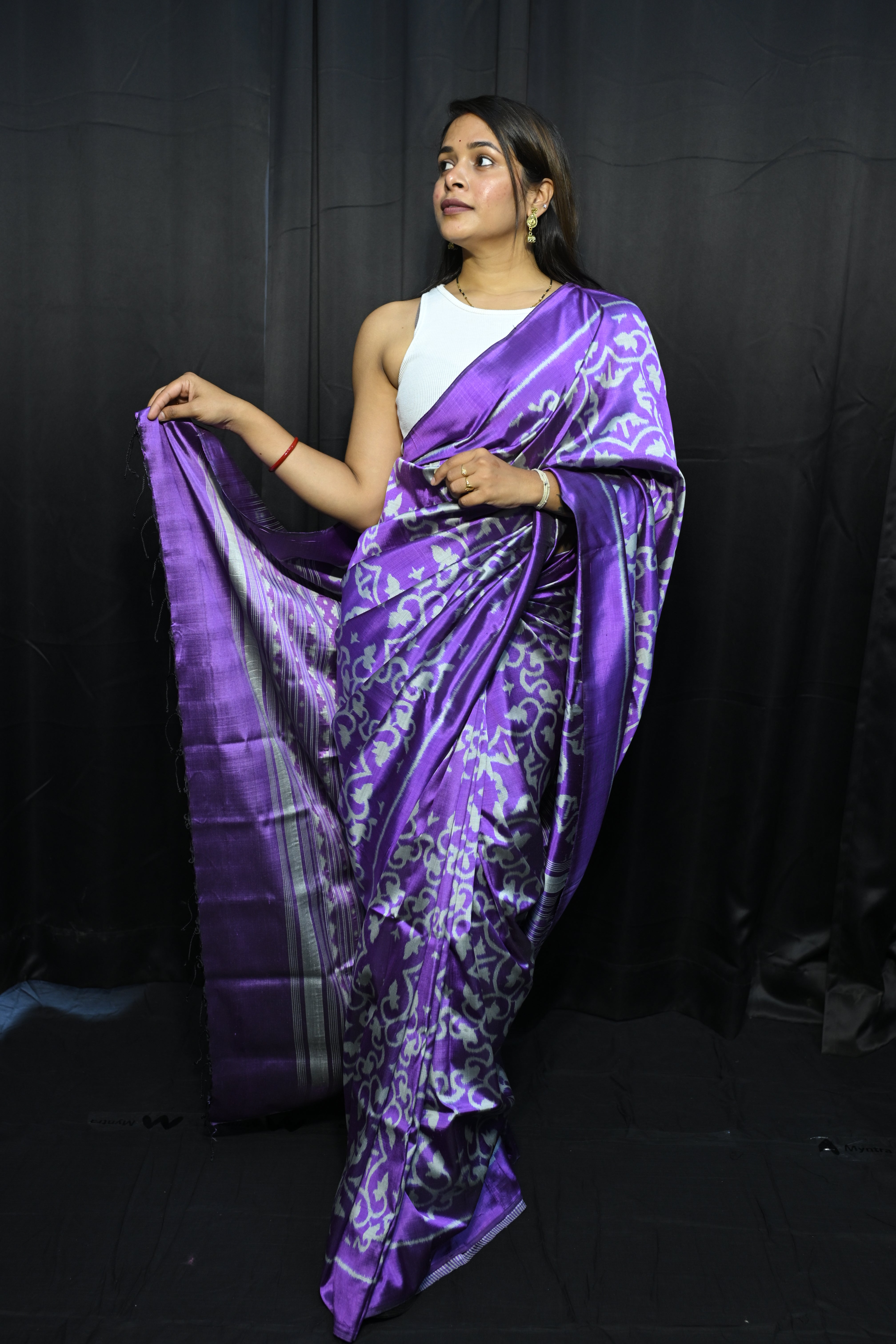 Lavender  Madhumalati  Mulberry Silk Saree