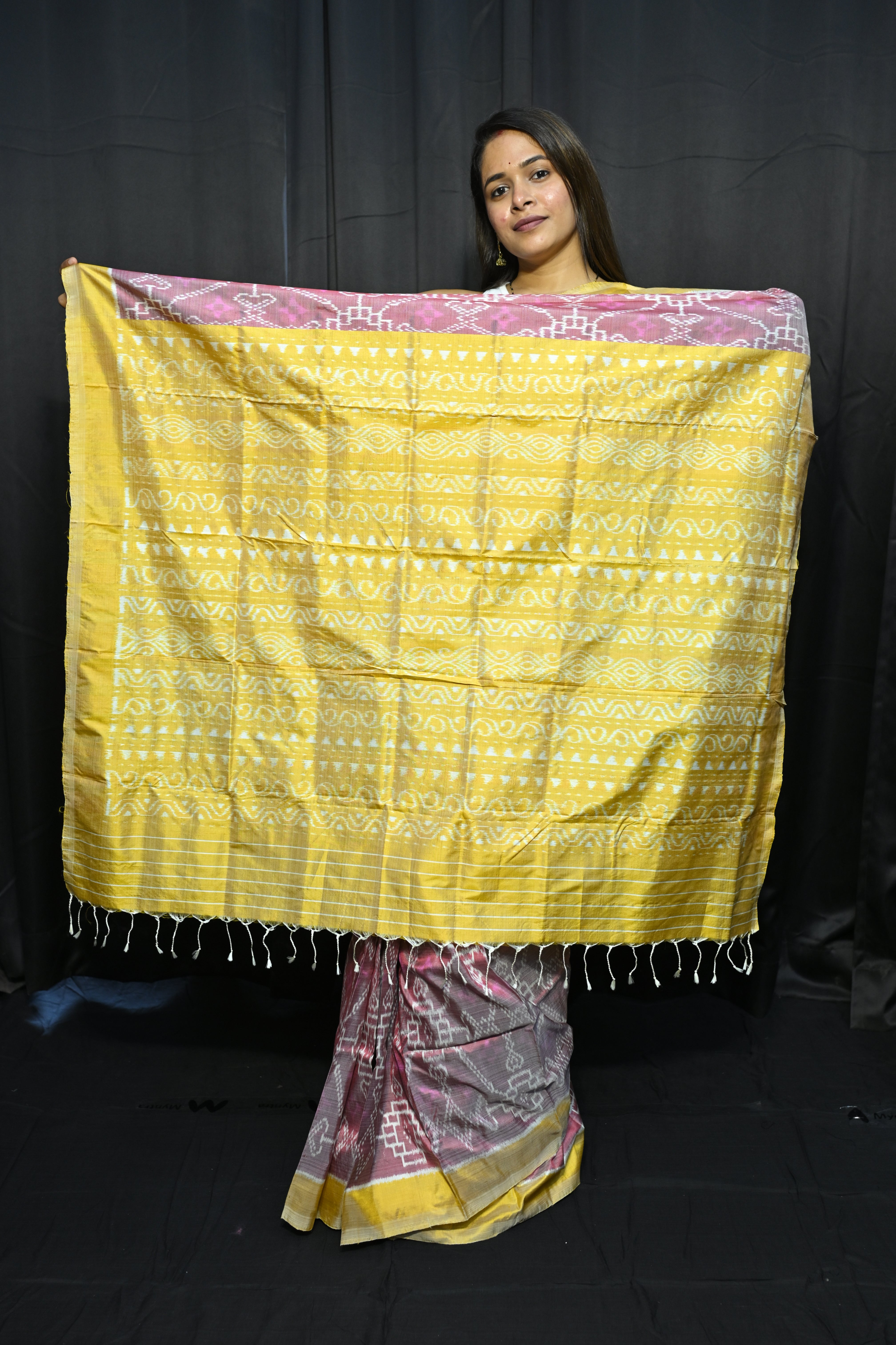 Pink Telia Rumal  Design Mulberry Silk Saree