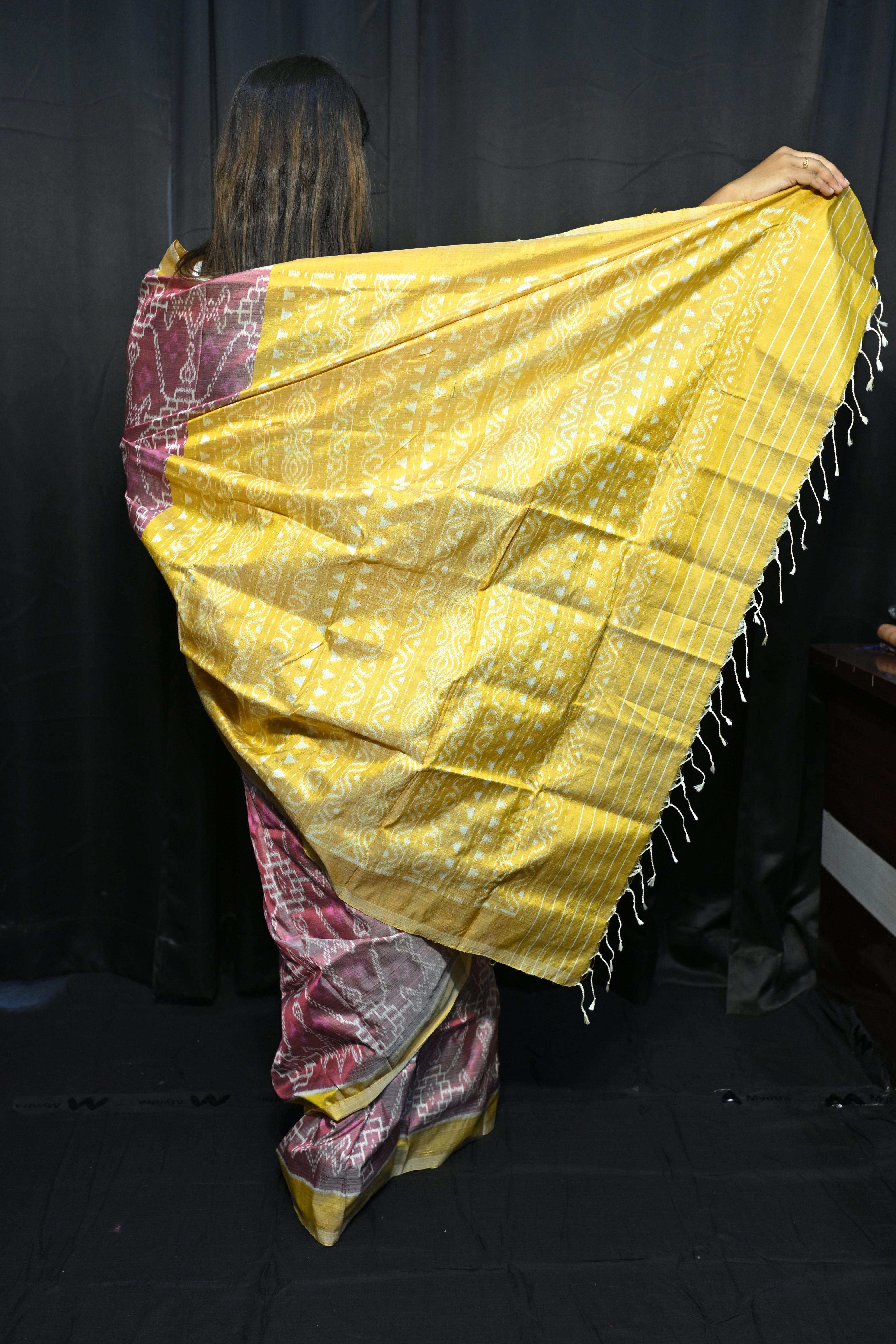 Pink Telia Rumal  Design Mulberry Silk Saree