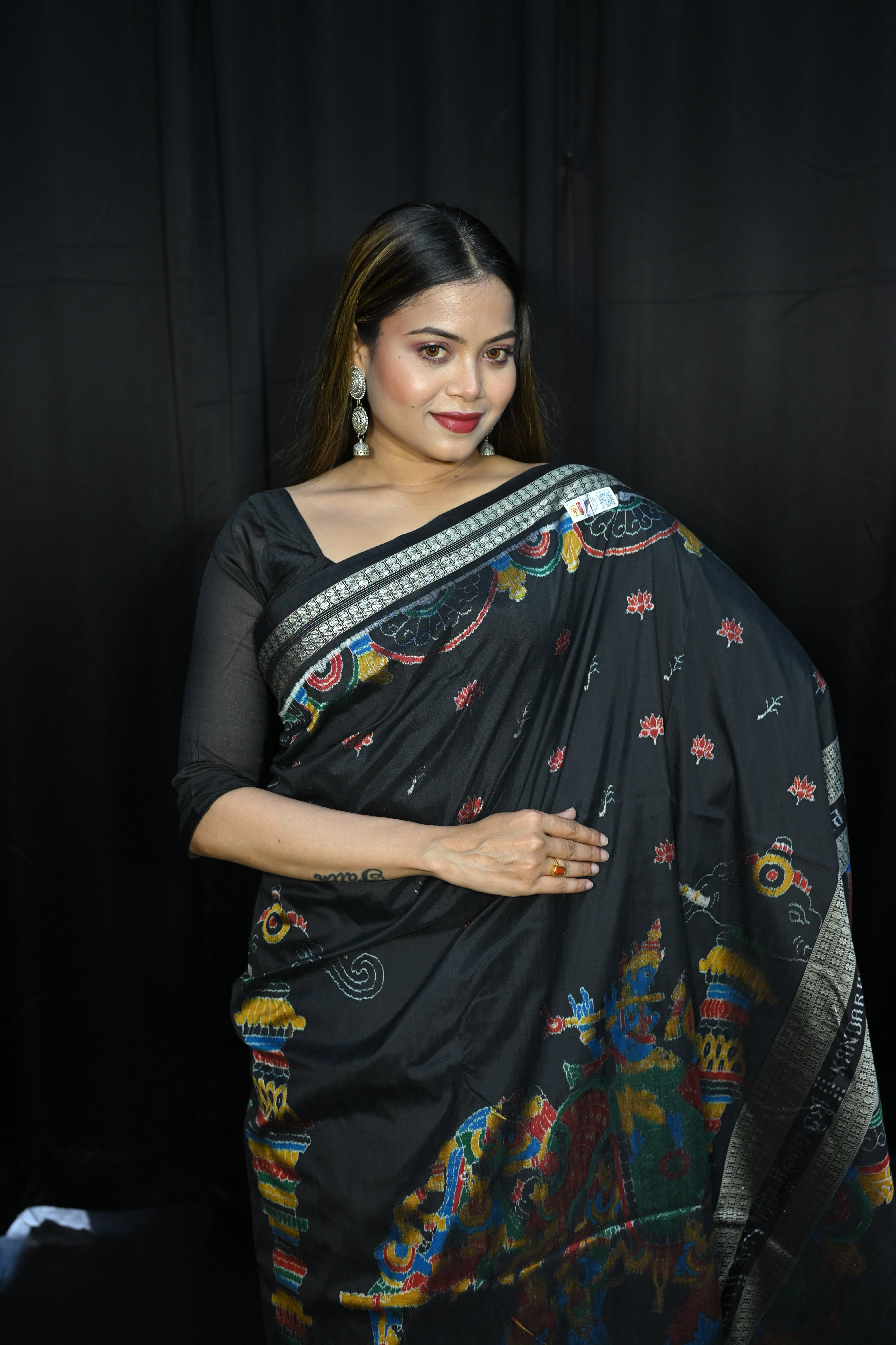 Black Seven Kandarp Hasti Design Sambalpuri Silk Saree